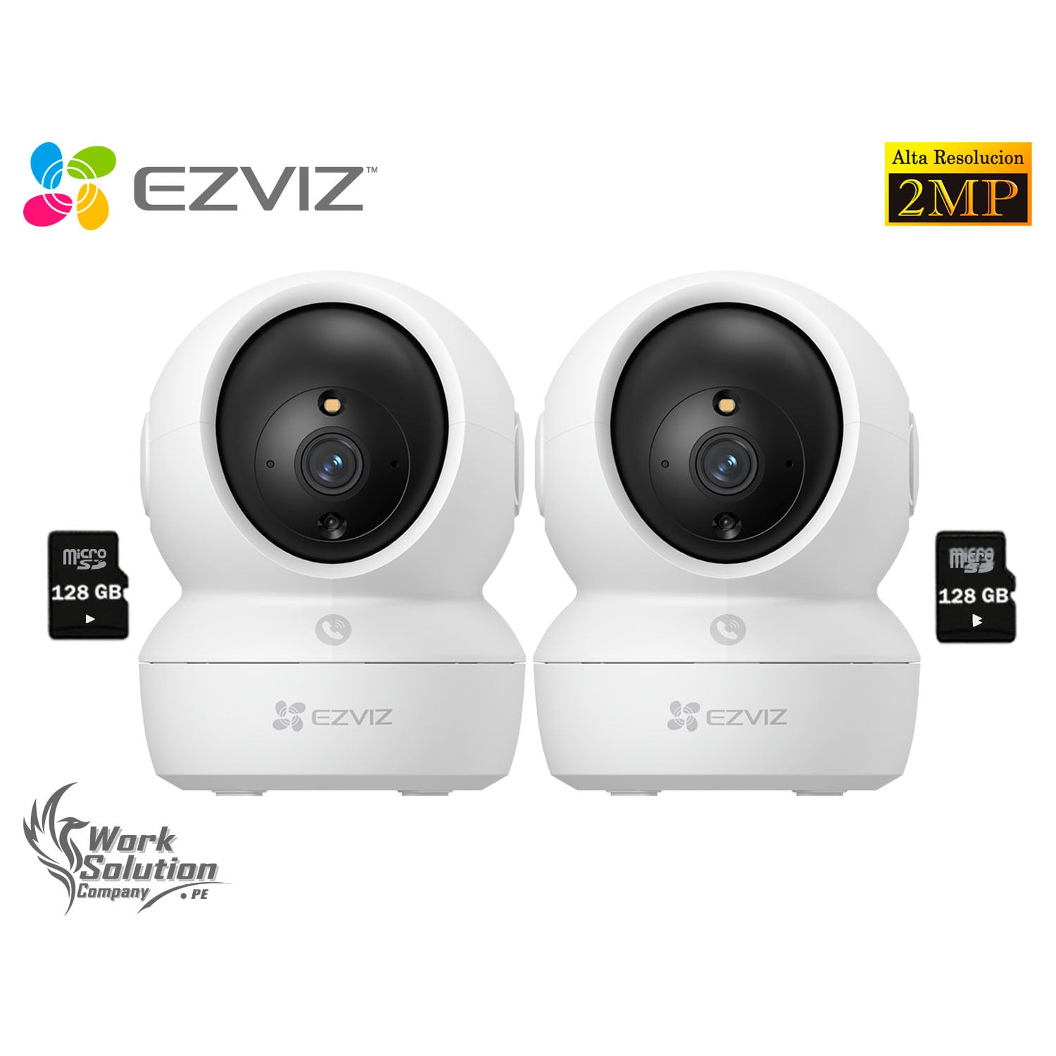 KIT 2 CÁMARA SEGURIDAD EZVIZ H6C PRO FULL HD 2MP AUDIO BIDIRECCIONAL BOTÓN LLAMADA DETECCIÓN PERSONAS 128GB - 1