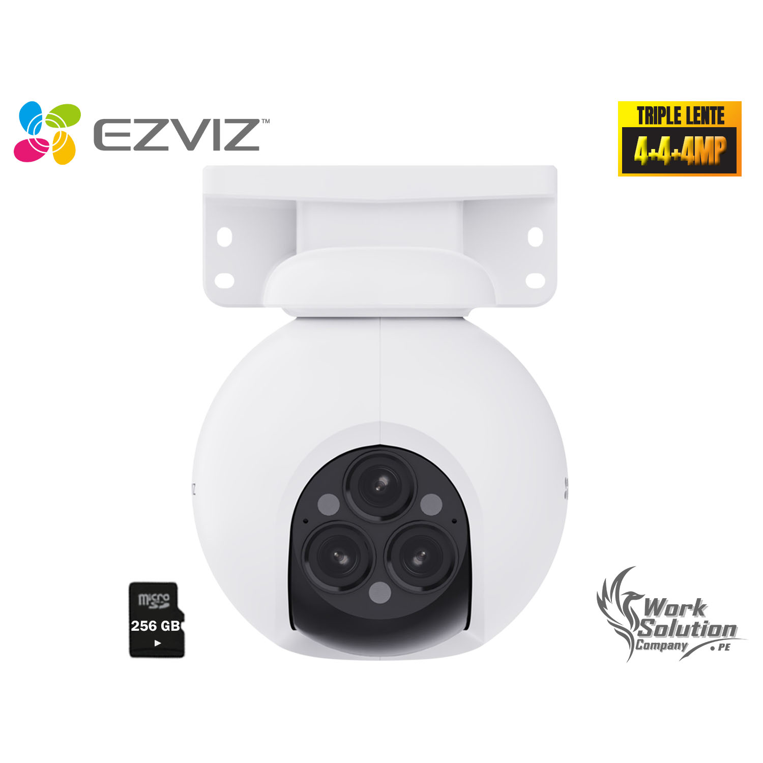 CÁMARA SEGURIDAD EZVIZ H80F MULTI 2K+ 4MP TRIPLE LENTE AUDIO DOBLE VÍA DETECCIÓN IA PERSONAS 256GB - 1