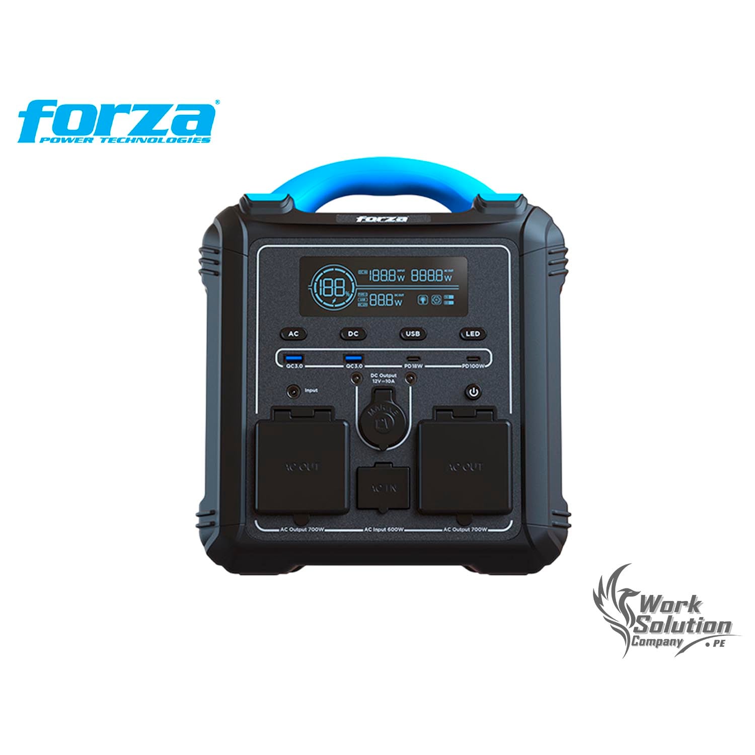 FORZA - GENERADOR ELÉCTRICO FPP-T702 PORTÁTIL 9PUERTOS 700W BATERÍA LMFP - 1