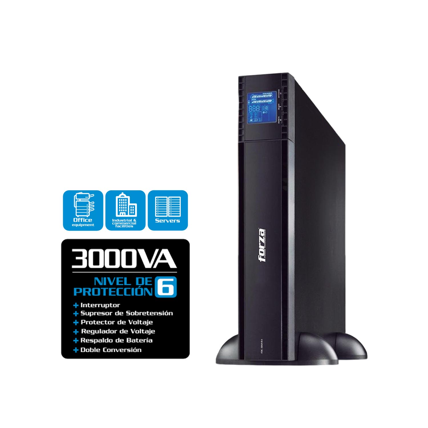 FORZA - UPS EN LÍNEA FDC-1502R 1500VA/1350W 4 SALIDAS DOBLE CONVERSIÓN - 2