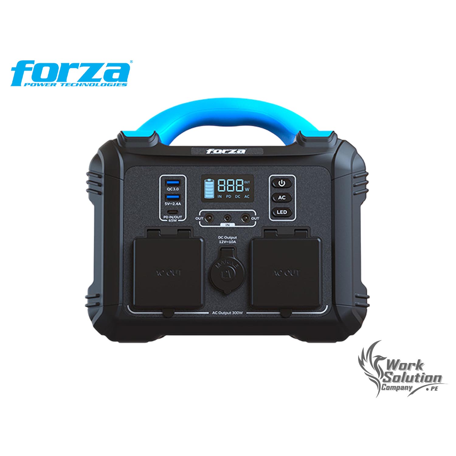 FORZA - GENERADOR ELÉCTRICO FPP-T302 PORTÁTIL 8PUERTOS 300W BATERÍA LMFP - 1