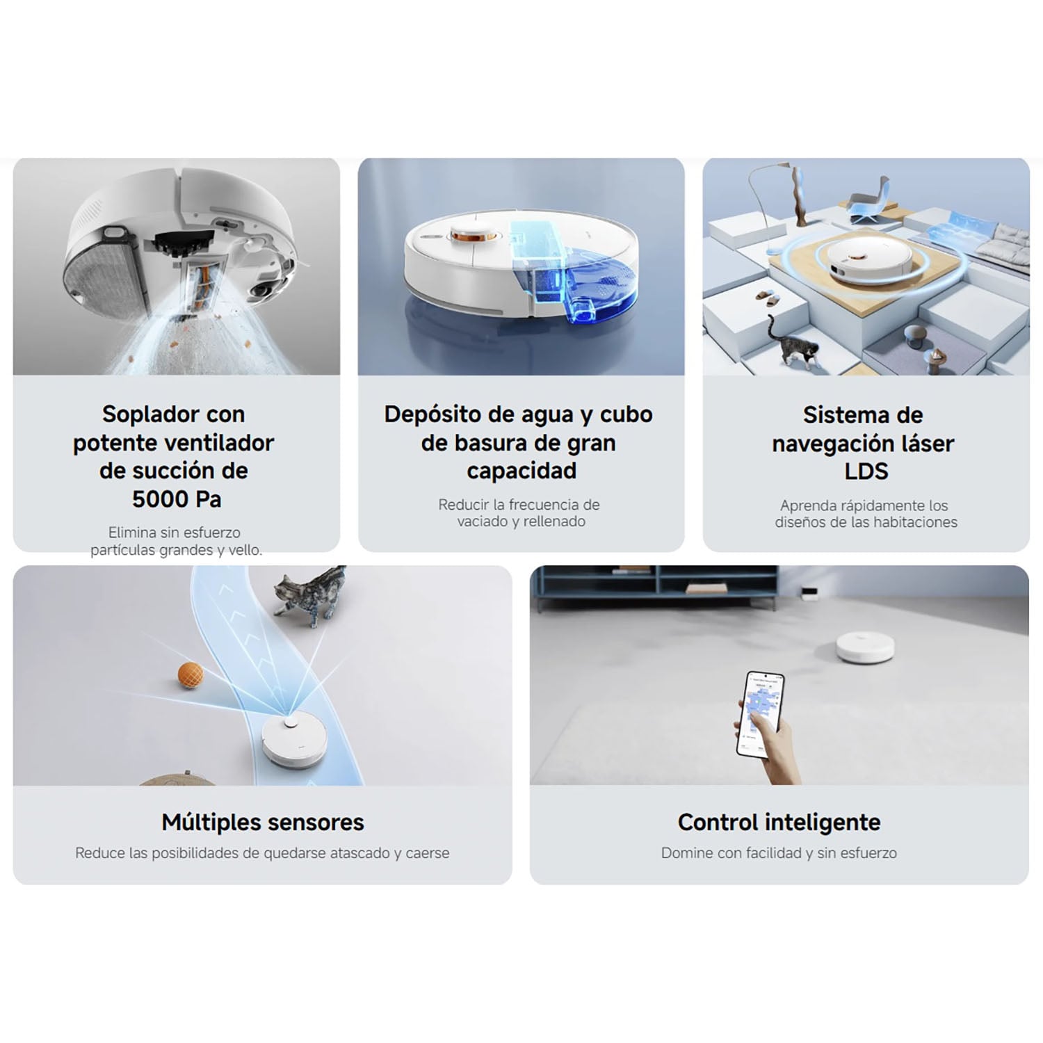 ASPIRADOR ROBOT XIAOMI VACUUM S40C NAVEGACIÓN LDS 5000PA TRAPEADOR BLANCO - 2