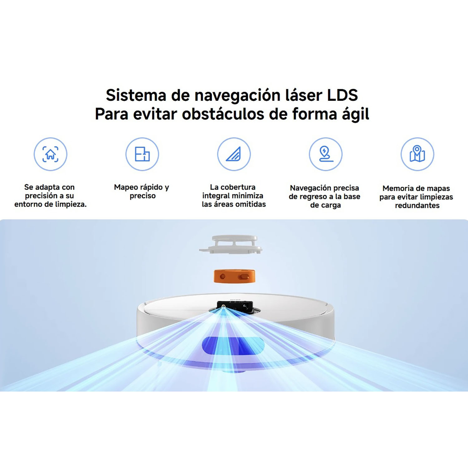 ASPIRADOR ROBOT XIAOMI VACUUM S40C NAVEGACIÓN LDS 5000PA TRAPEADOR BLANCO - 3