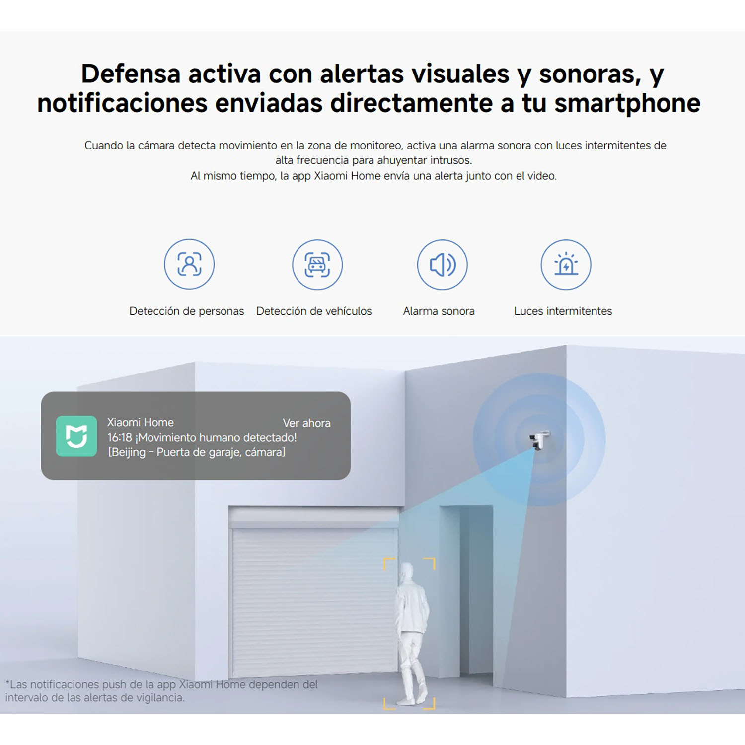 CÁMARA SEGURIDAD XIAOMI CW500 DUAL 4MP 2 LENTES DETECCIÓN IA SEGUIMIENTO LUZ ALARMA - 4