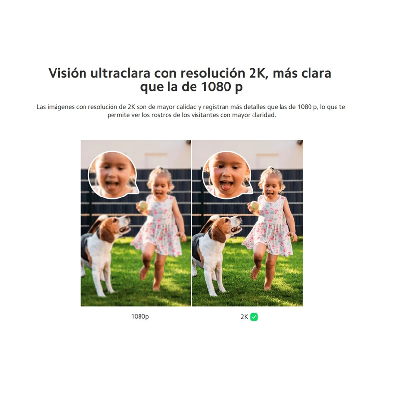 TIMBRE INTELIGENTE XIAOMI 3S CÁMARA 2K DETECTA PERSONAS AUDIO DOBLE VÍA BATERÍA - 2