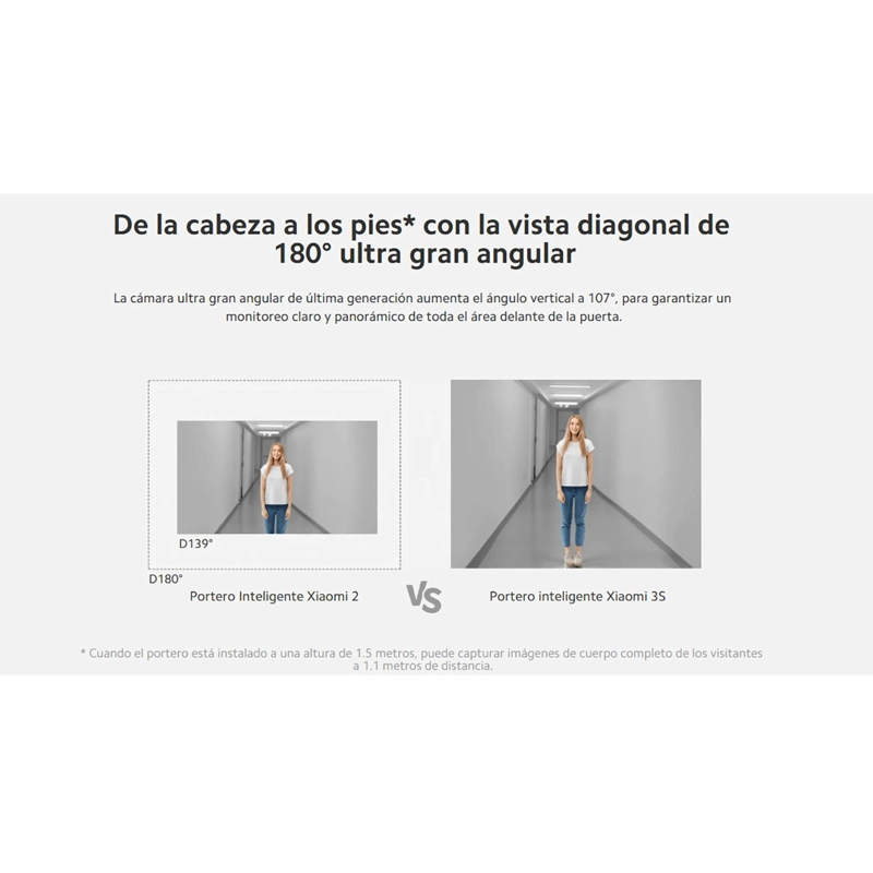TIMBRE INTELIGENTE XIAOMI 3S CÁMARA 2K DETECTA PERSONAS AUDIO DOBLE VÍA BATERÍA - 3