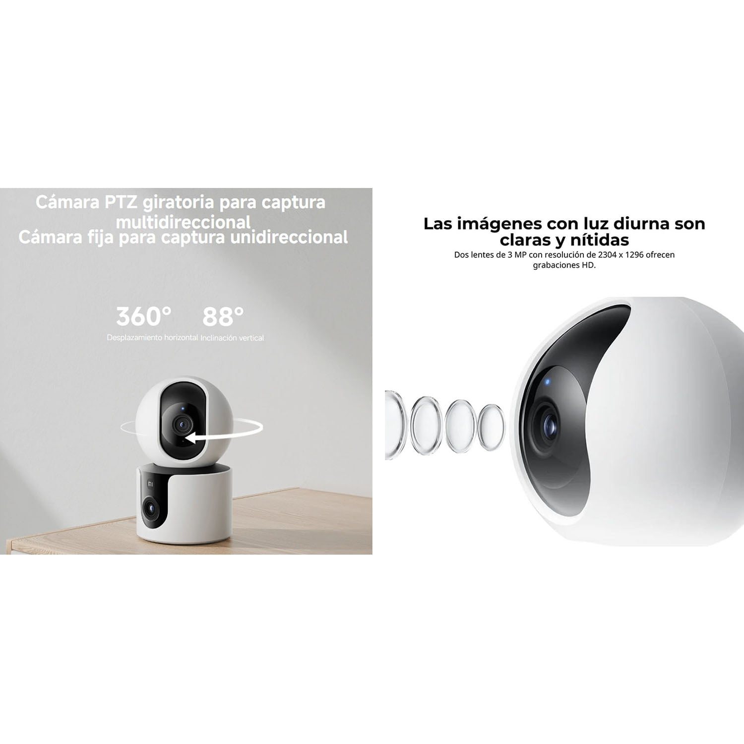 CÁMARA SEGURIDAD XIAOMI C300 DUAL 3MP 2 LENTES DETECCIÓN IA PERSONAS AUDIO DOBLE VÍA 256GB - 4
