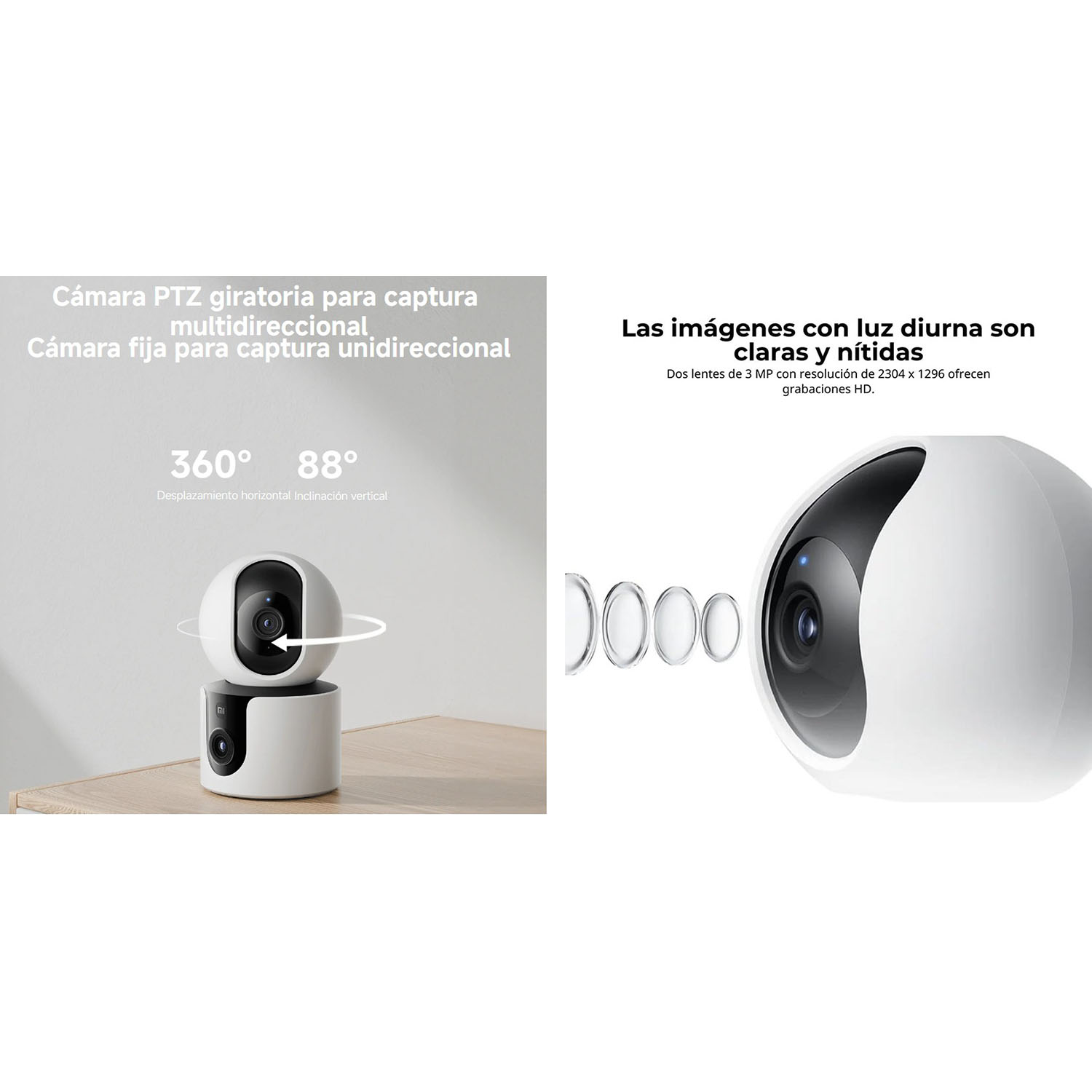 CÁMARA SEGURIDAD XIAOMI C300 DUAL 3MP 2 LENTES DETECCIÓN IA PERSONAS AUDIO DOBLE VÍA 64GB - 4