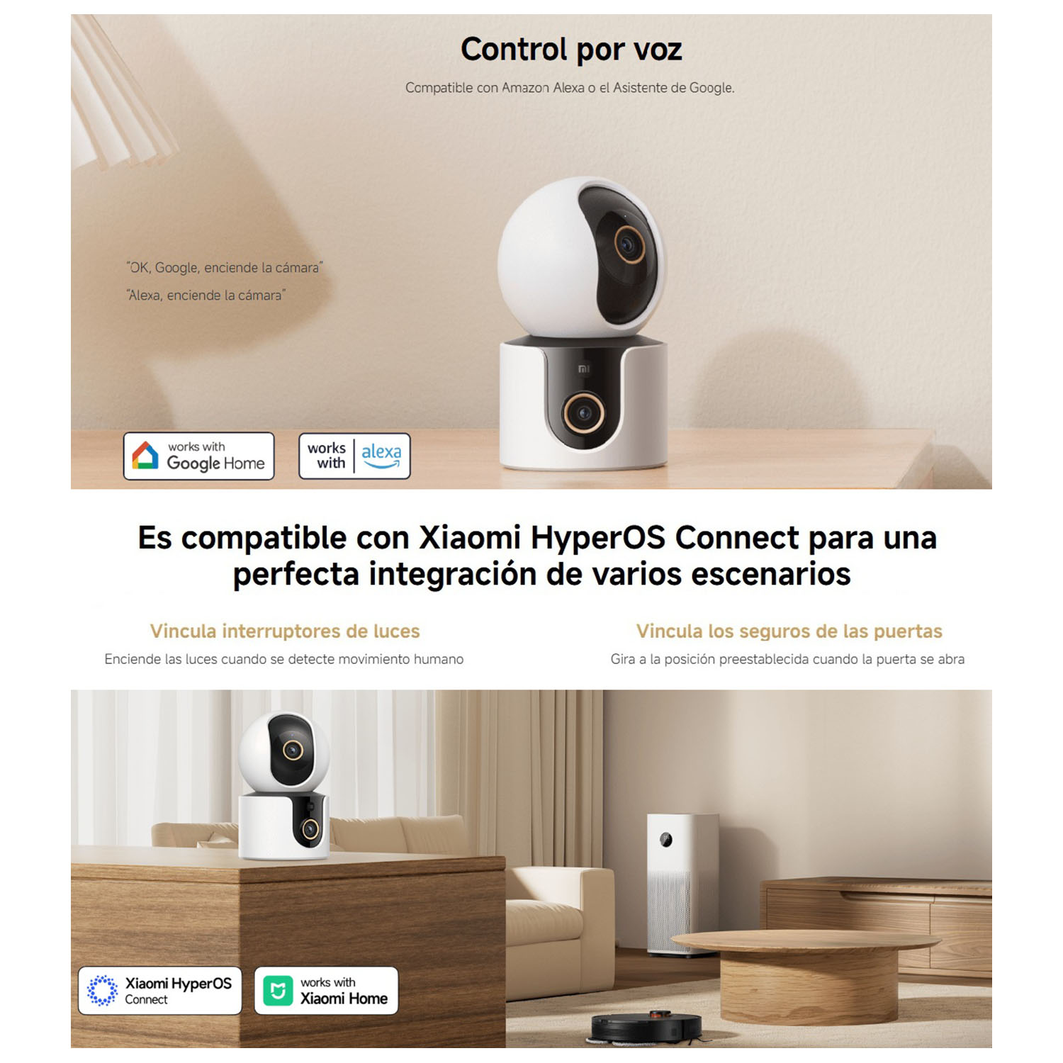 CÁMARA SEGURIDAD XIAOMI C500 DUAL 4MP 2 LENTES DETECCIÓN LLANTO BEBÉ AUDIO DOBLE VÍA 128GB - 5