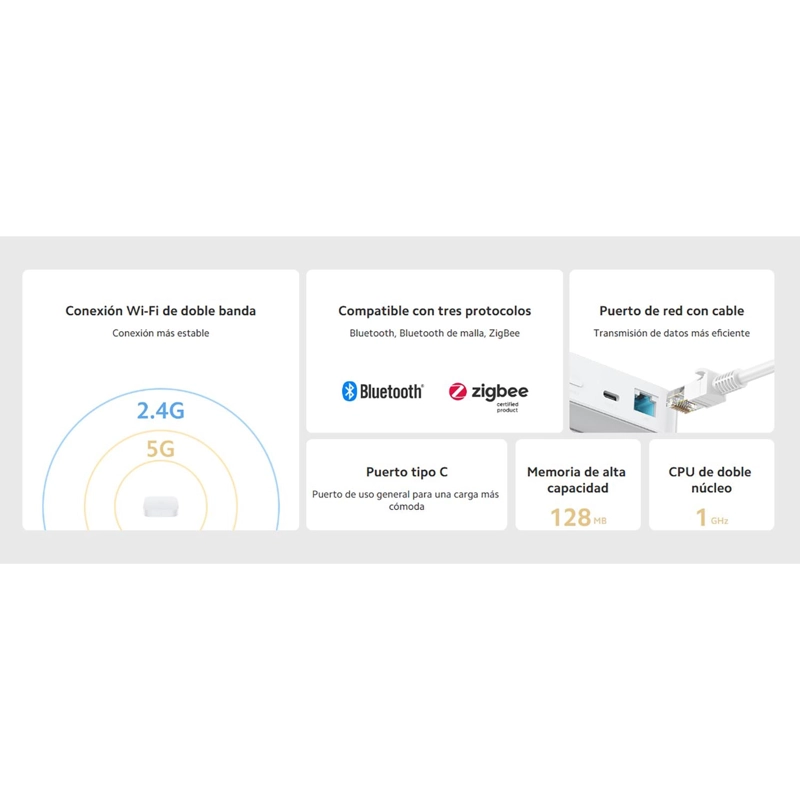 HUB INTELIGENTE XIAOMI HUB 2 CONTROL SENSOR PROTOCOLO BLUETOOTH ZIGBEE - 2