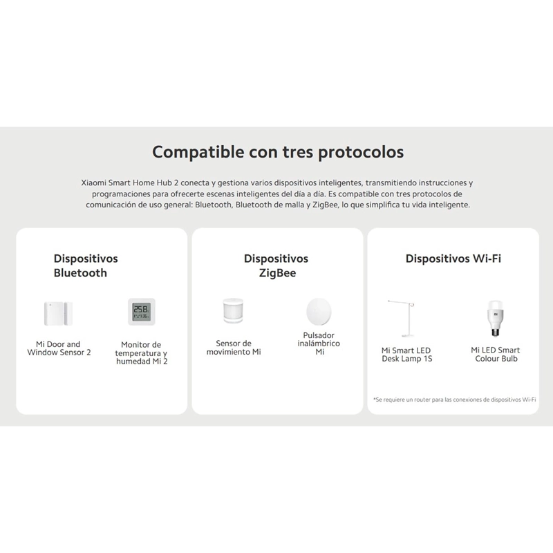 HUB INTELIGENTE XIAOMI HUB 2 CONTROL SENSOR PROTOCOLO BLUETOOTH ZIGBEE - 3