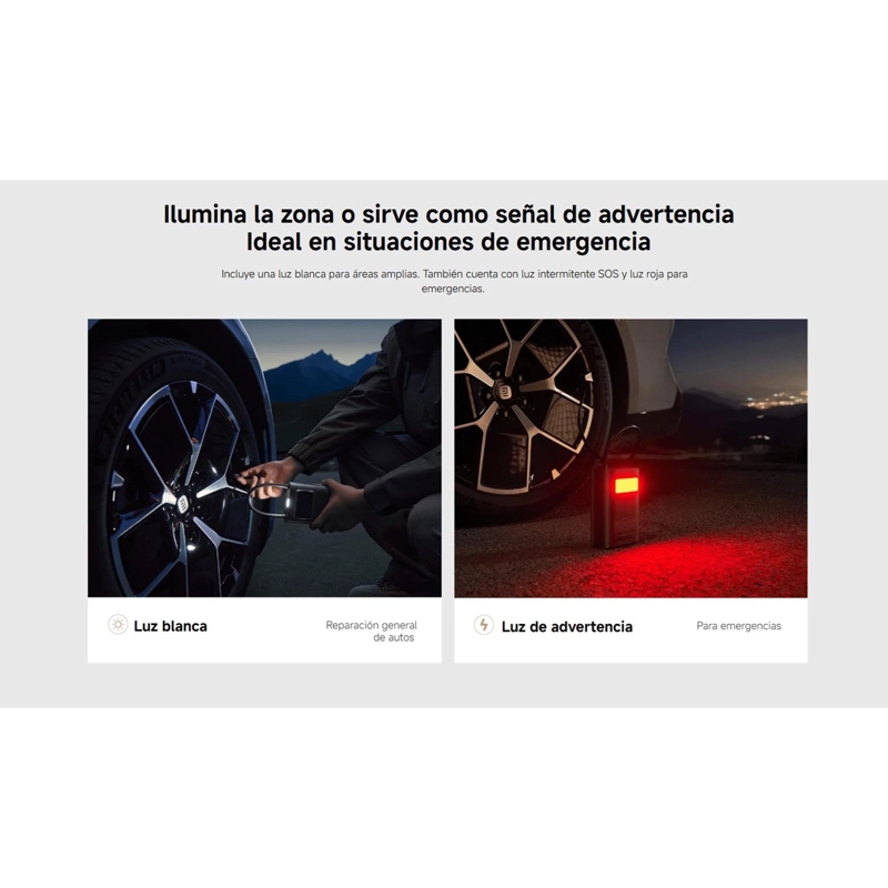 COMPRESOR DE AIRE XIAOMI 2 PRO INFLADO 45SEG PRESIÓN 150PSI LUZ LED EMERGENCIA - 4