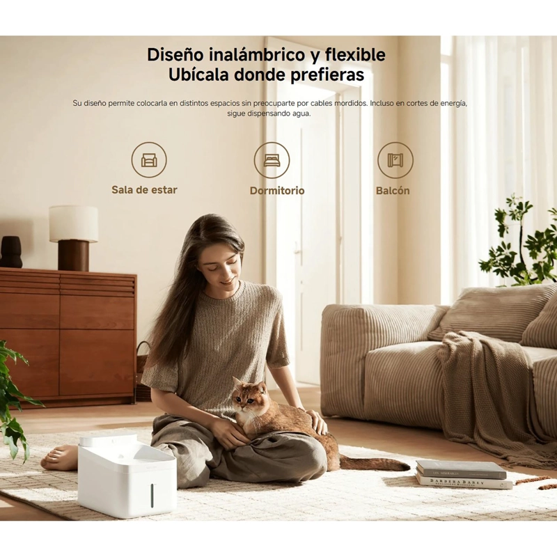 DISPENSADOR AGUA MASCOTAS XIAOMI PET FOUNTAIN 2 3L CONTROL APP INALÁMBRICO - 3