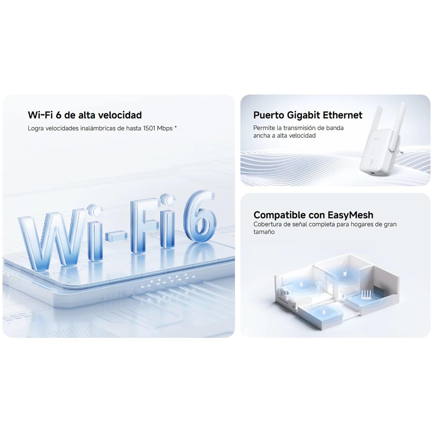 EXTENSOR DE RANGO WI-FI XIAOMI AX1500 DOBLE BANDA EASYMESH - 2