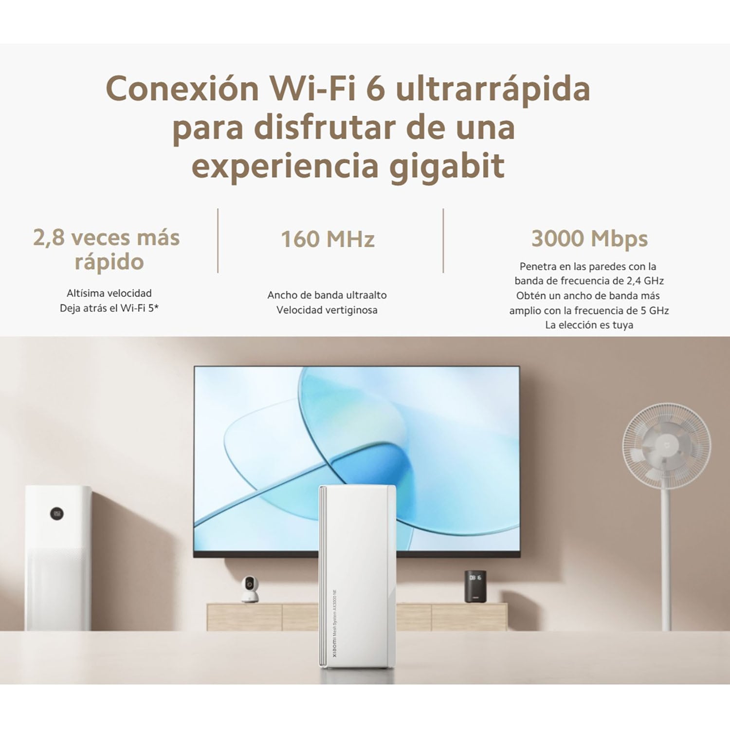 SISTEMA MESH XIAOMI AX3000 NE 3 PACK WI-FI 6 DOBLE BANDA 1000 MBPS 256 MB - 3