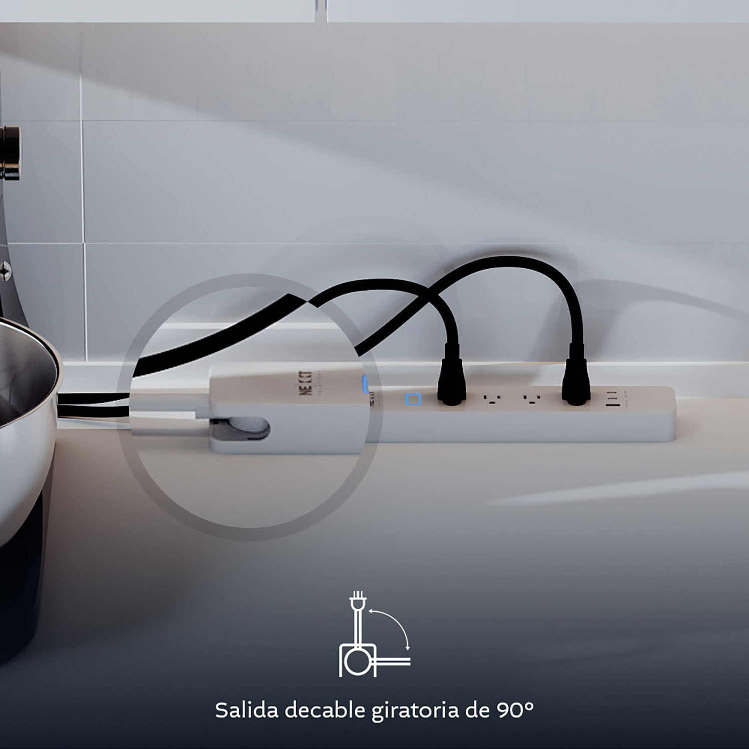 REGLETA INTELIGENTE NEXXT NHP-E710 4 SALIDAS NEMA 5-15R 3 USB TEMPORIZADOR - 4