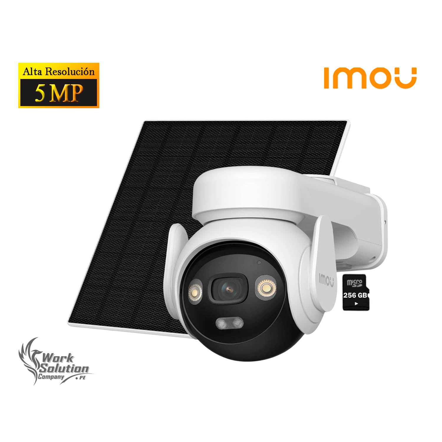 CÁMARA SEGURIDAD IMOU AOV PT 5MP + SD 256GB 4G WIFI DETECCIÓN HUMANA DISUACIÓN ACTIVA BATERÍA PANEL SOLAR - 1