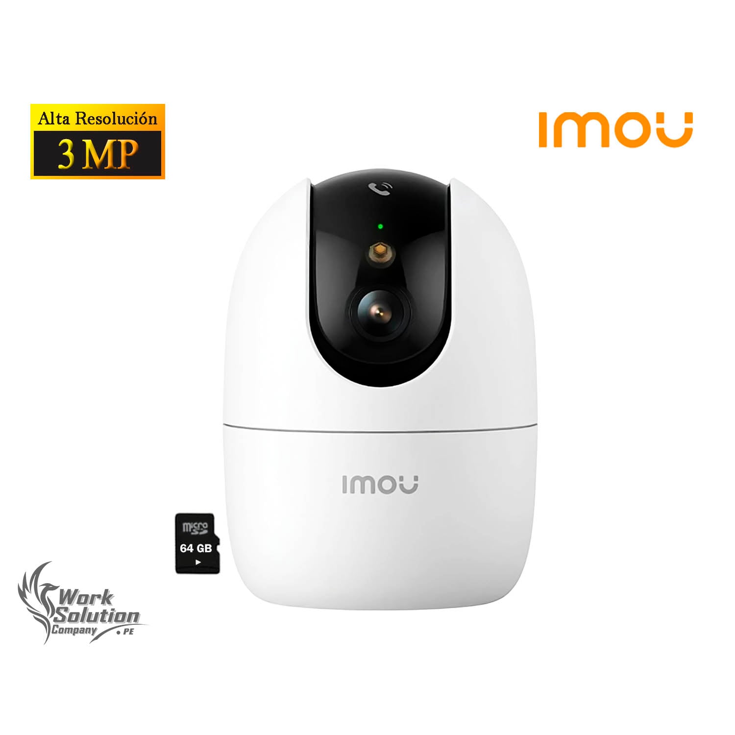 CÁMARA SEGURIDAD IMOU RANGER 2 PRO 3MP + SD 64GB DETECCIÓN RUIDO VISIÓN 360 BOTÓN LLAMADA APP - 1
