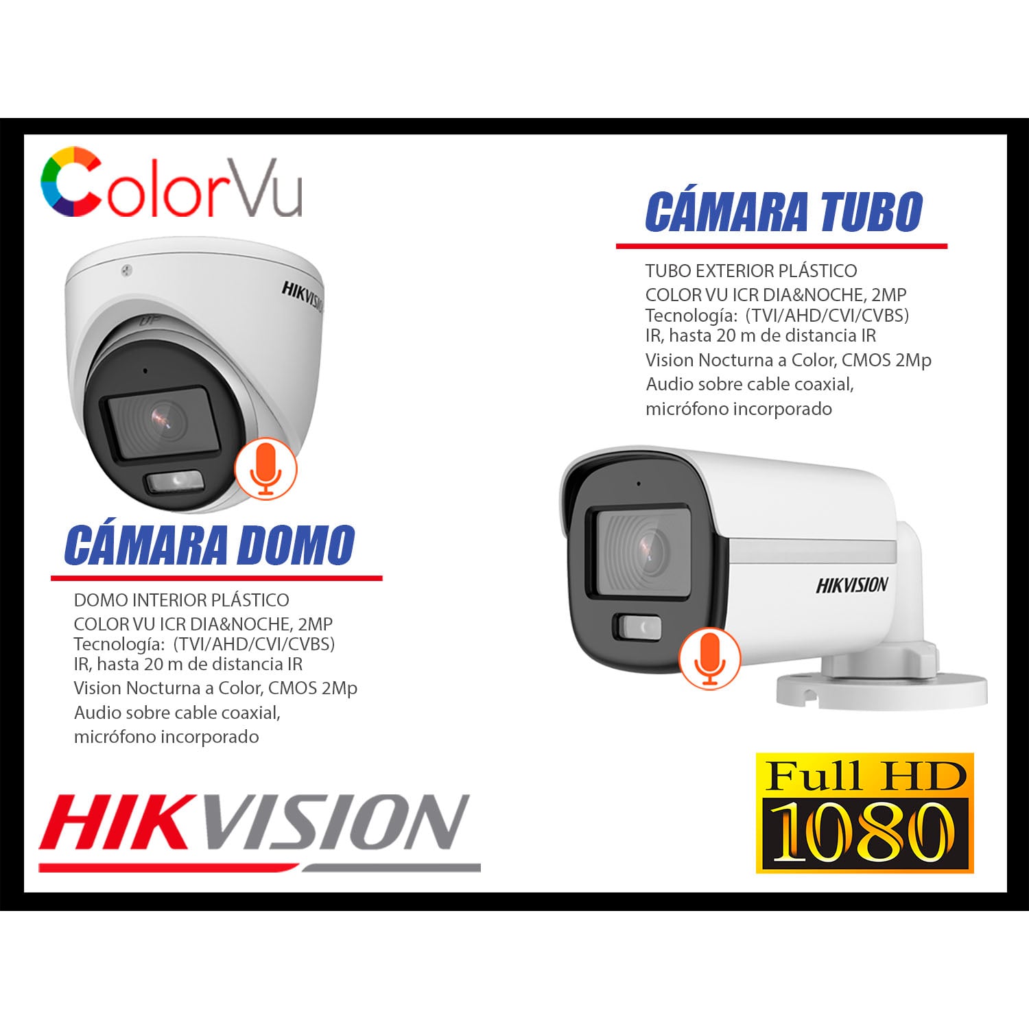CÁMARA SEGURIDAD HIKVISION KIT 16 FULL HD NOCHE COLOR VU AUDIO INCORPORADO HDMI 3M DISCO 4TB WD - 4