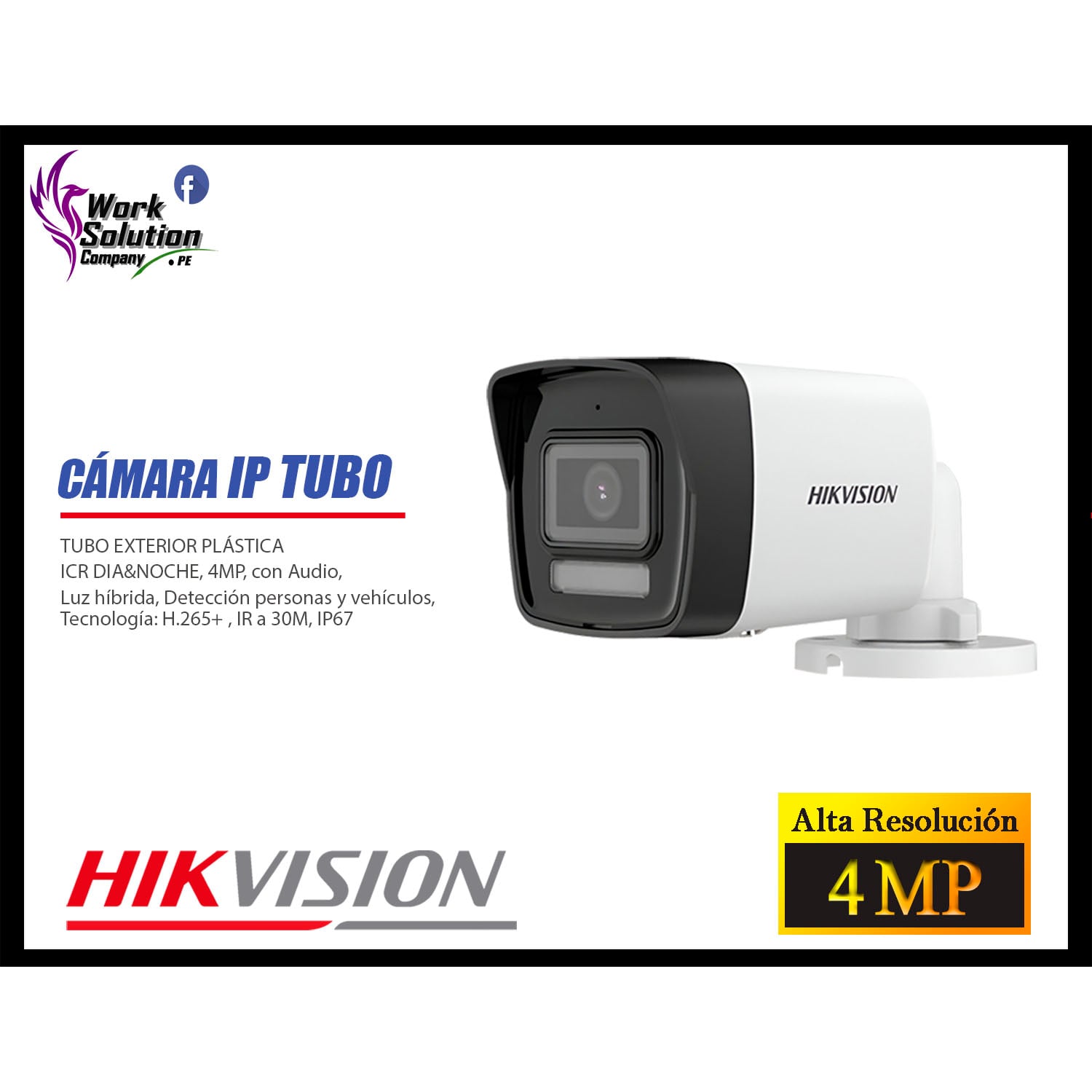 KIT 12 CÁMARA SEGURIDAD HIKVISION IP POE 4MP TUBO AUDIO INCORPORADO DISCO 1TB - 4