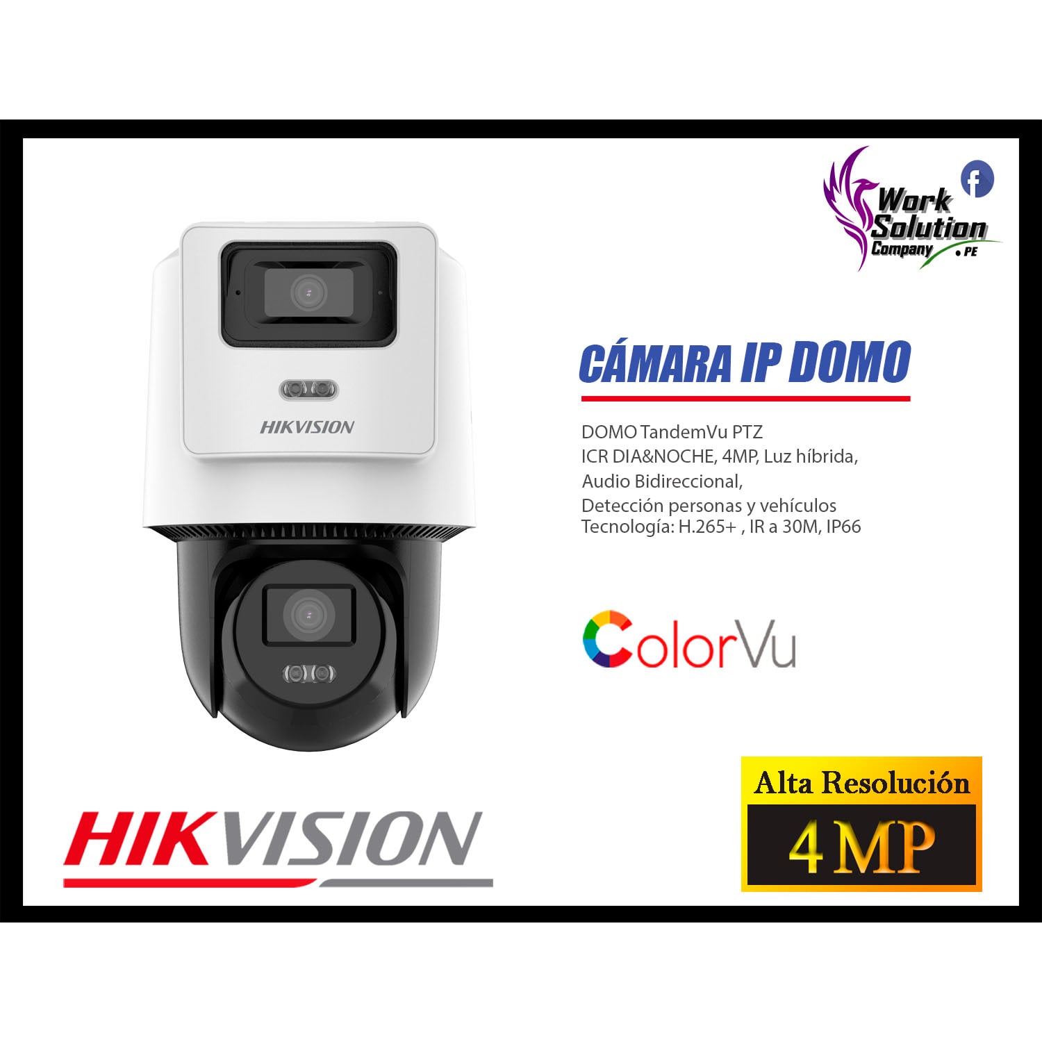 KIT 12 CÁMARA SEGURIDAD HIKVISION IP POE 4MP COLORVU 1 CÁMARA PTZ DETECCIÓN PERSONA 2TB - 5