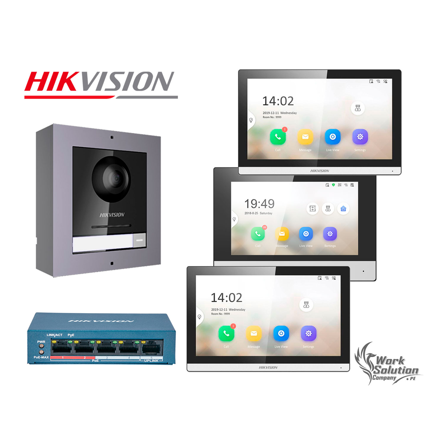 KIT VIDEOPORTERO IP HIKVISION DS-KIS602 CÁMARA 2MP APP LLAMADA 2 MONITORES - 1