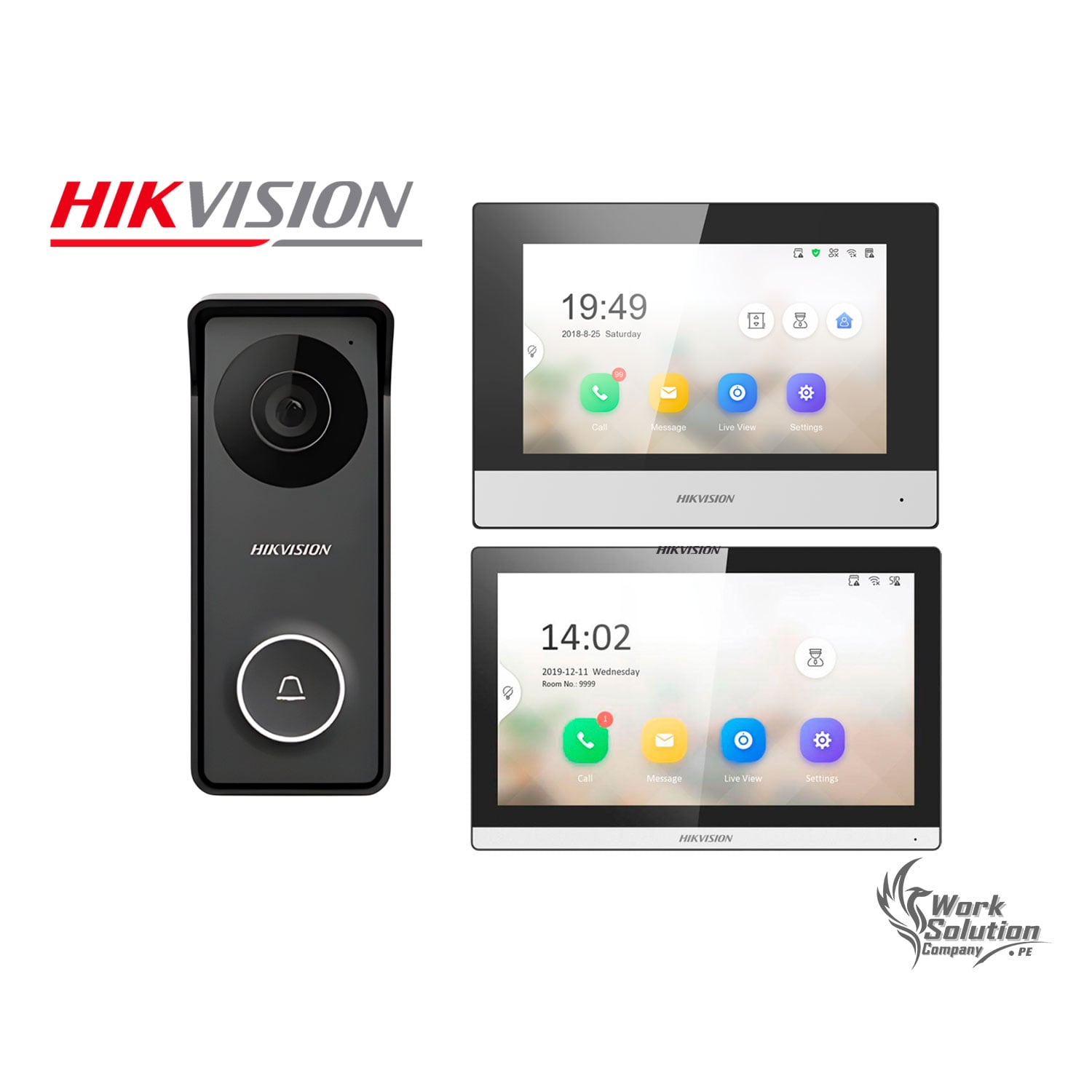 KIT VIDEOPORTERO HÍBRIDO HIKVISION DS-KIS313-P HD CONTROL APP 1 PANTALLA TÁCTIL - 1