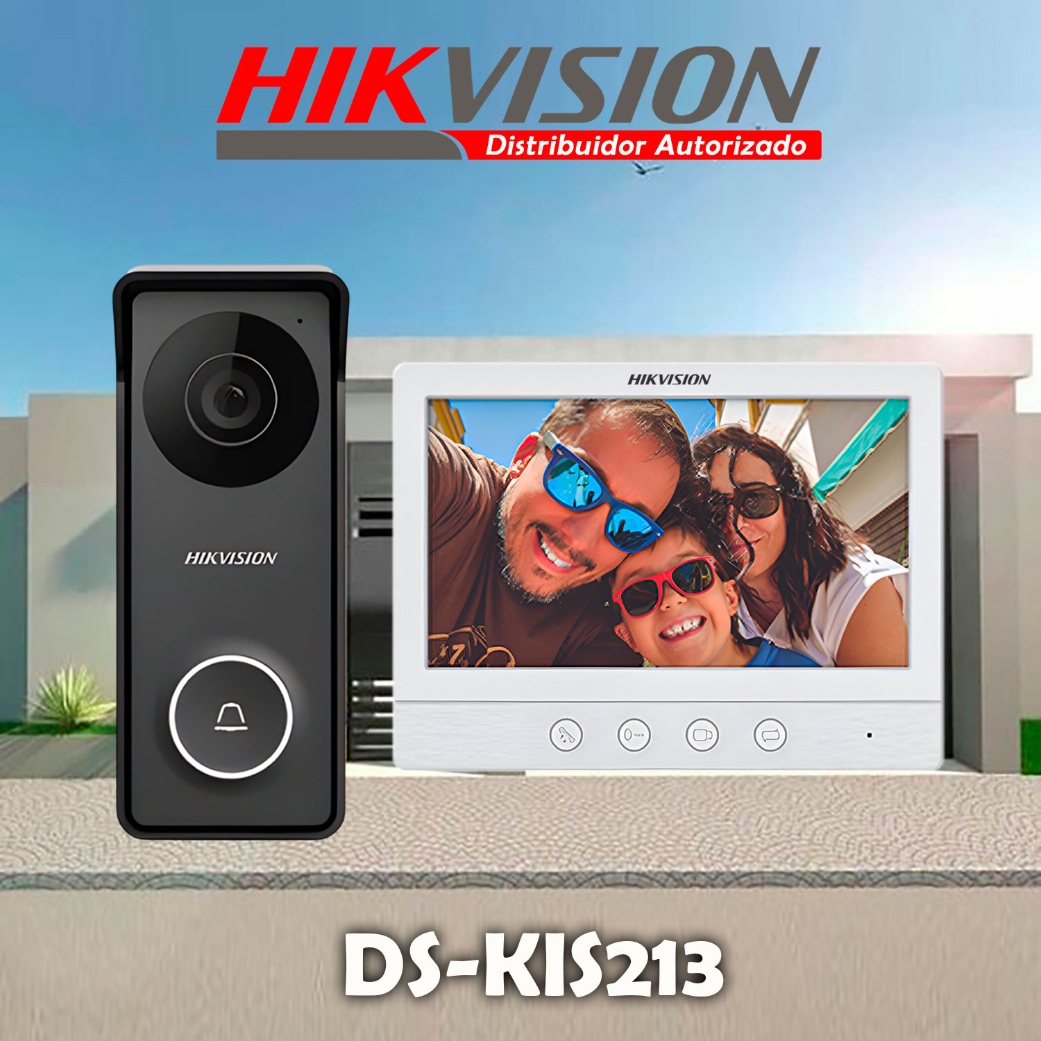 KIT VIDEOPORTERO ANALÓGICO HIKVISION DS-KIS213 HD 2 PANTALLAS 7 PULGADAS IP65 - 2