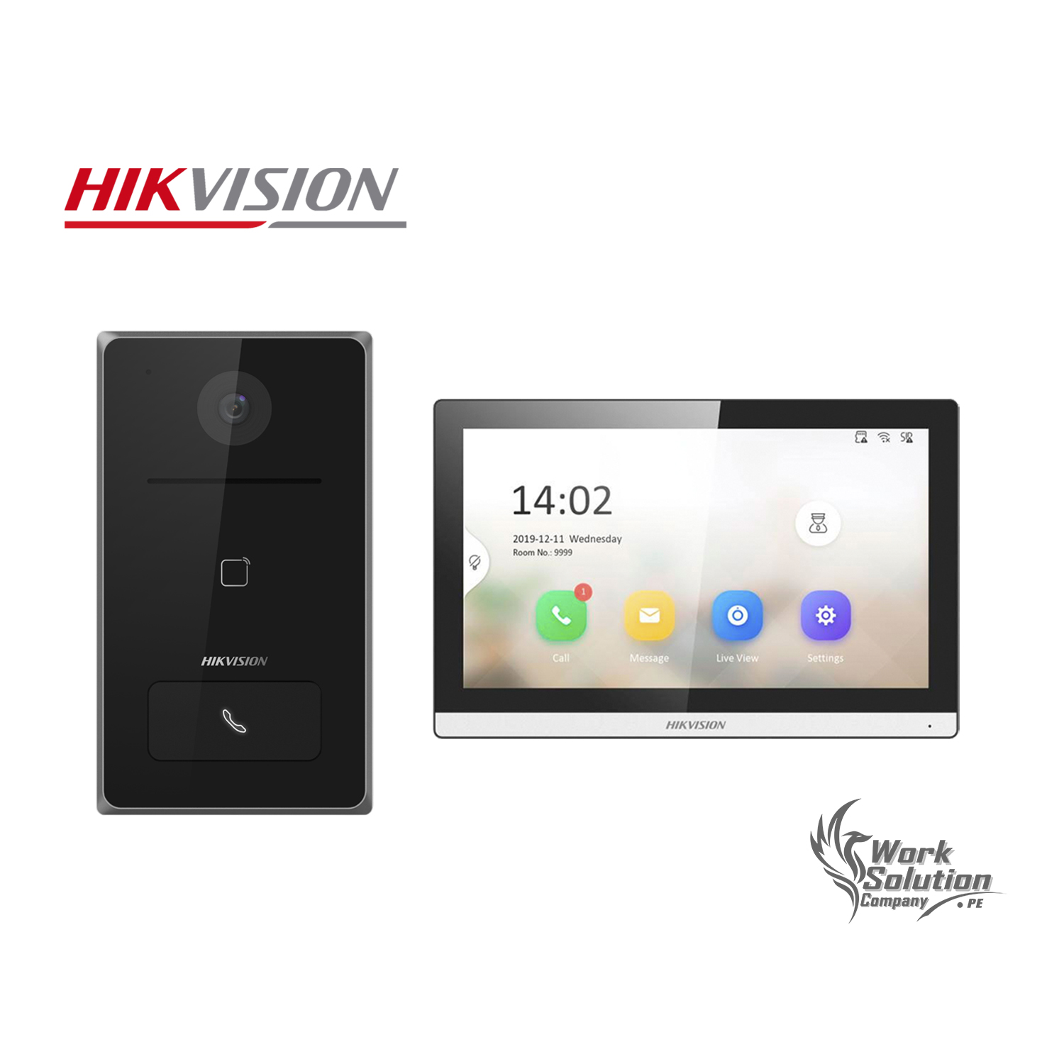 KIT VIDEOPORTERO IP HIKVISION DS-KIS608-P CÁMARA 2MP VISIÓN NOCHE LECTOR TARJETA - 1