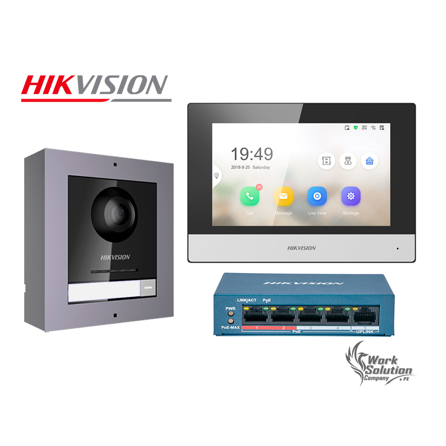 KIT VIDEOPORTERO IP HIKVISION DS-KIS602 CÁMARA 2MP PANTALLA TÁCTIL APP LLAMADA - 1