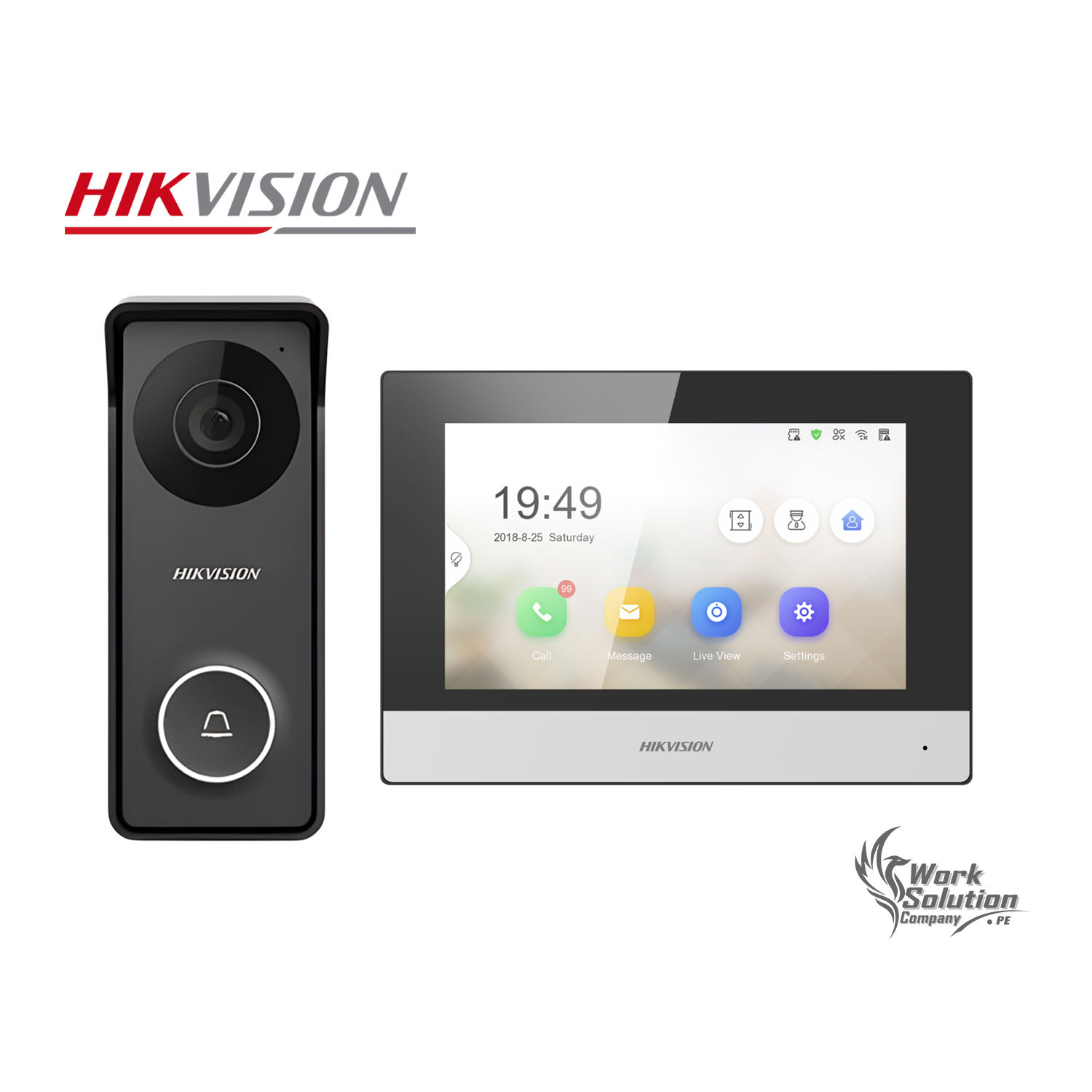 KIT VIDEOPORTERO HÍBRIDO HIKVISION DS-KIS313-P HD CONTROL APP PANTALLA TÁCTIL - 1