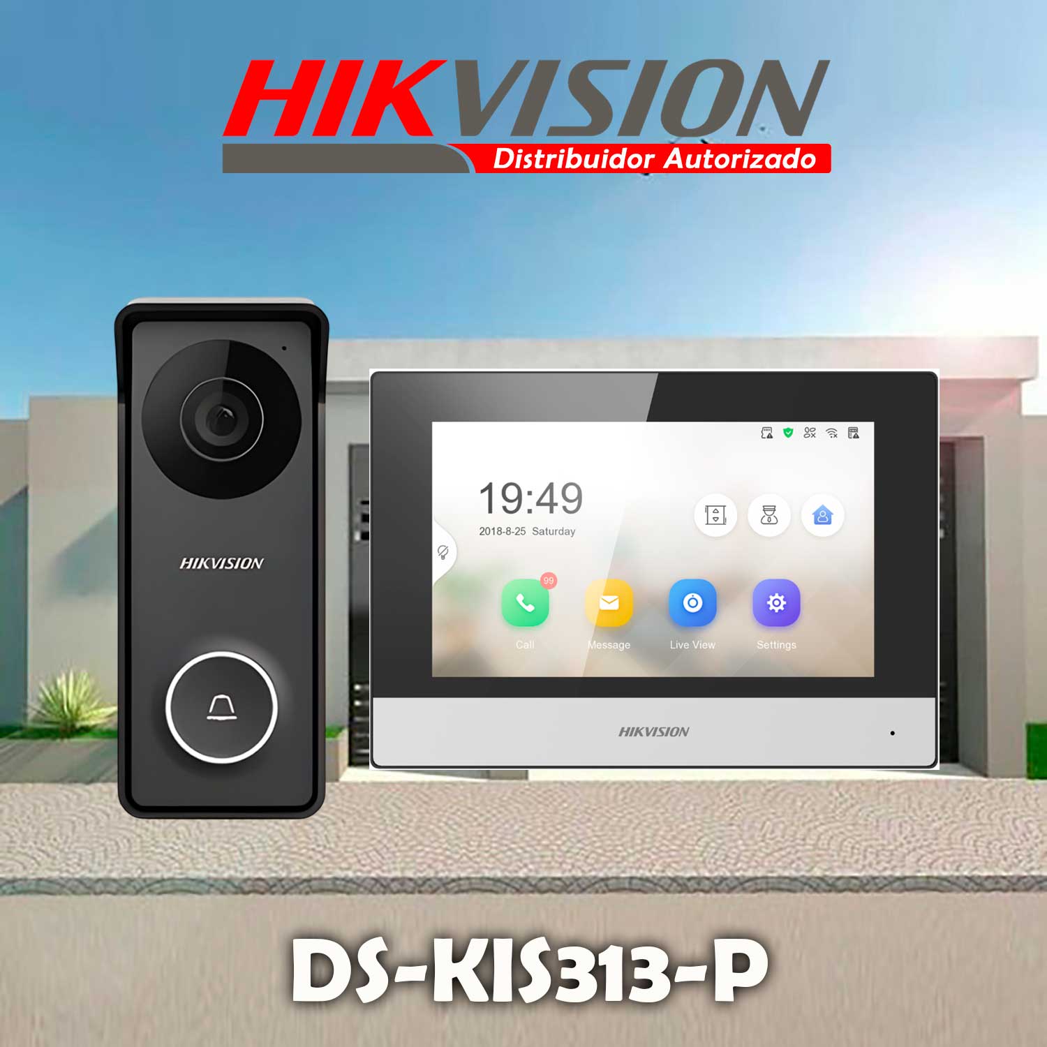 KIT VIDEOPORTERO HÍBRIDO HIKVISION DS-KIS313-P HD CONTROL APP PANTALLA TÁCTIL - 2