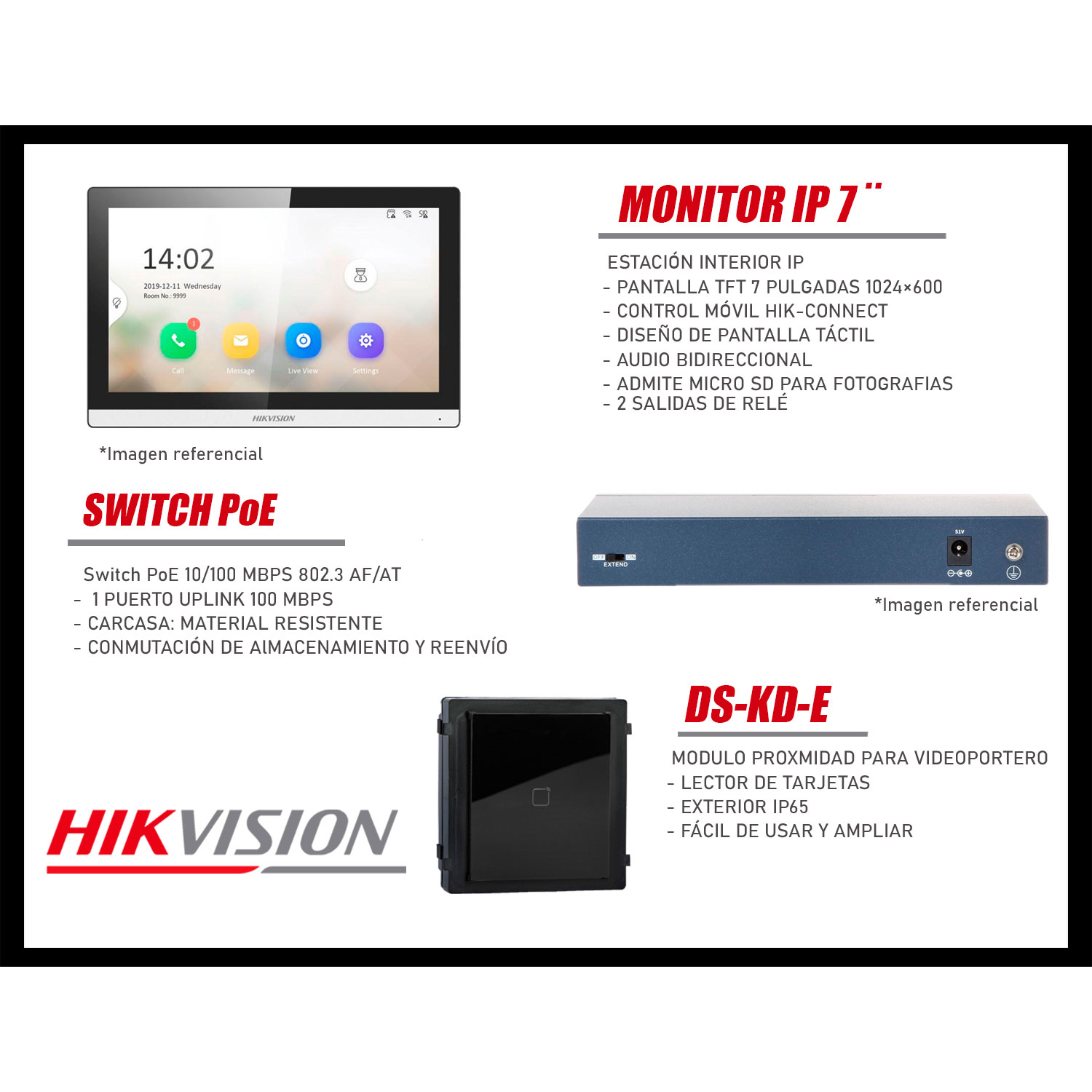 FRENTE DE VIDEOPORTERO HIKVISION DS-KD8003 CÁMARA 2MP BOTÓN LLAMADA 6 PANTALLAS LECTOR - 5