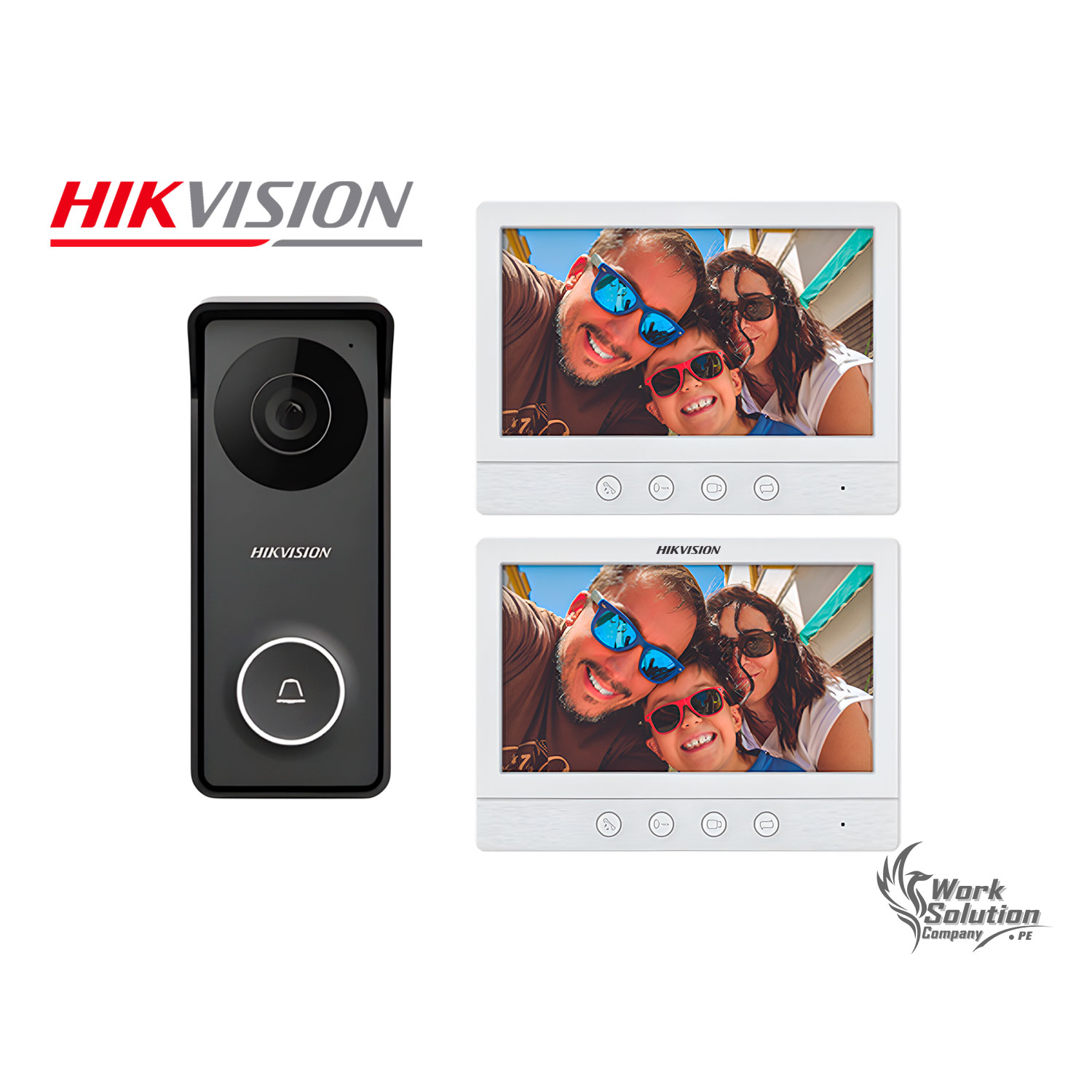 KIT VIDEOPORTERO ANALÓGICO HIKVISION DS-KIS213 HD 1 PANTALLA 7 PULGADAS IP65 - 1