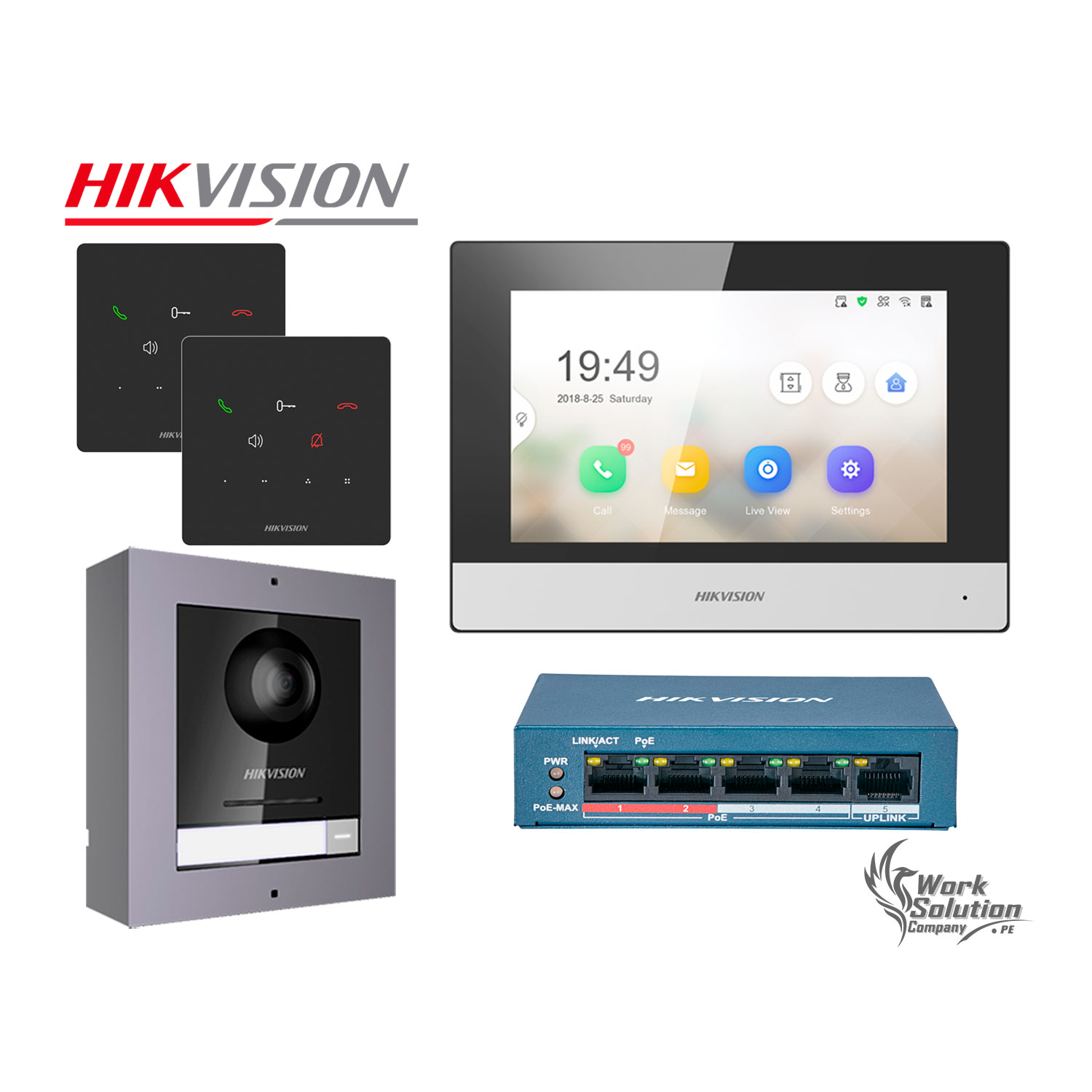 KIT VIDEOPORTERO IP HIKVISION DS-KIS602 CÁMARA 2MP APP LLAMADA 2 ANEXOS - 1