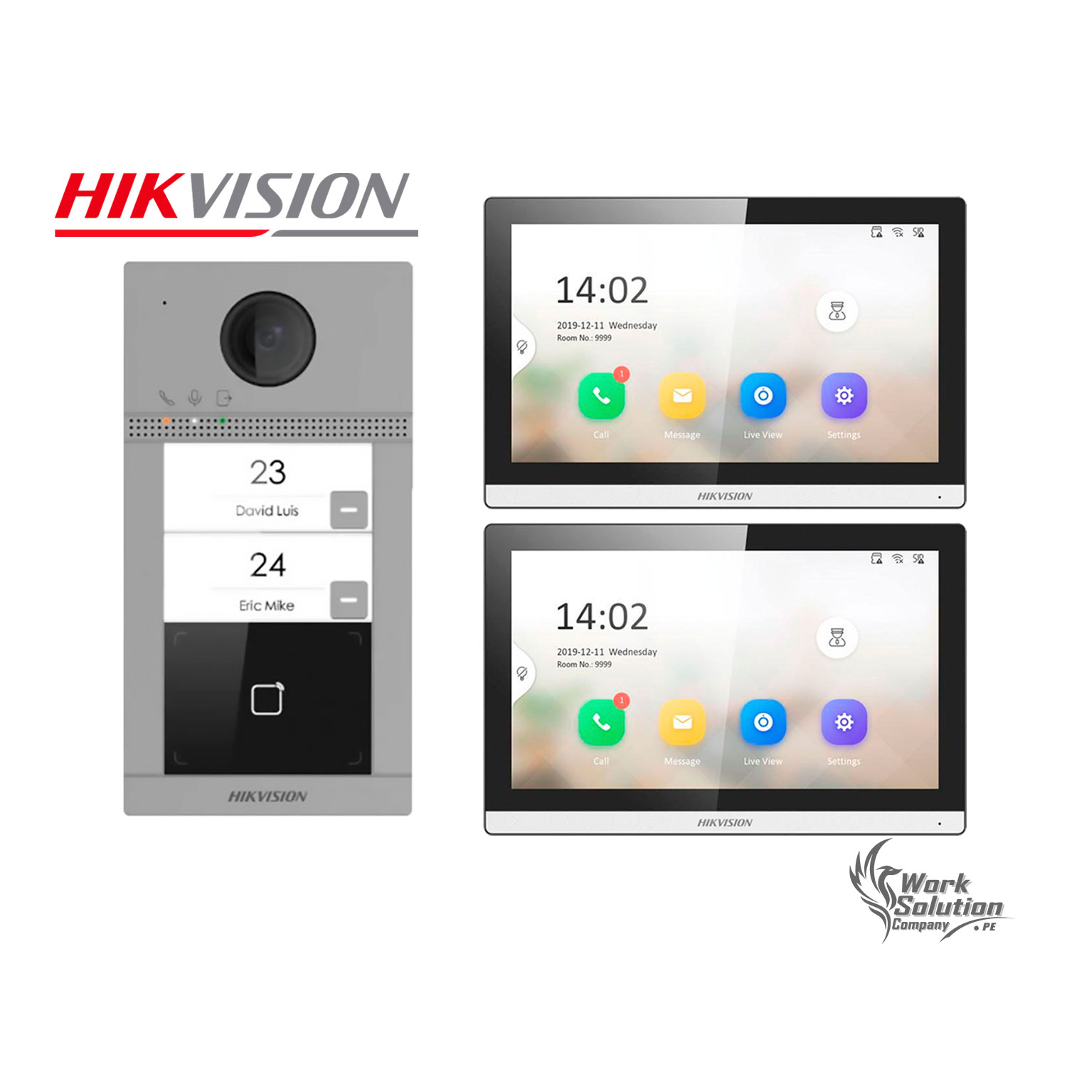 FRENTE DE VIDEOPORTERO HIKVISION DS-KV8213 CÁMARA 2MP 2 BOTÓN LLAMADA 2 PANTALLAS - 1