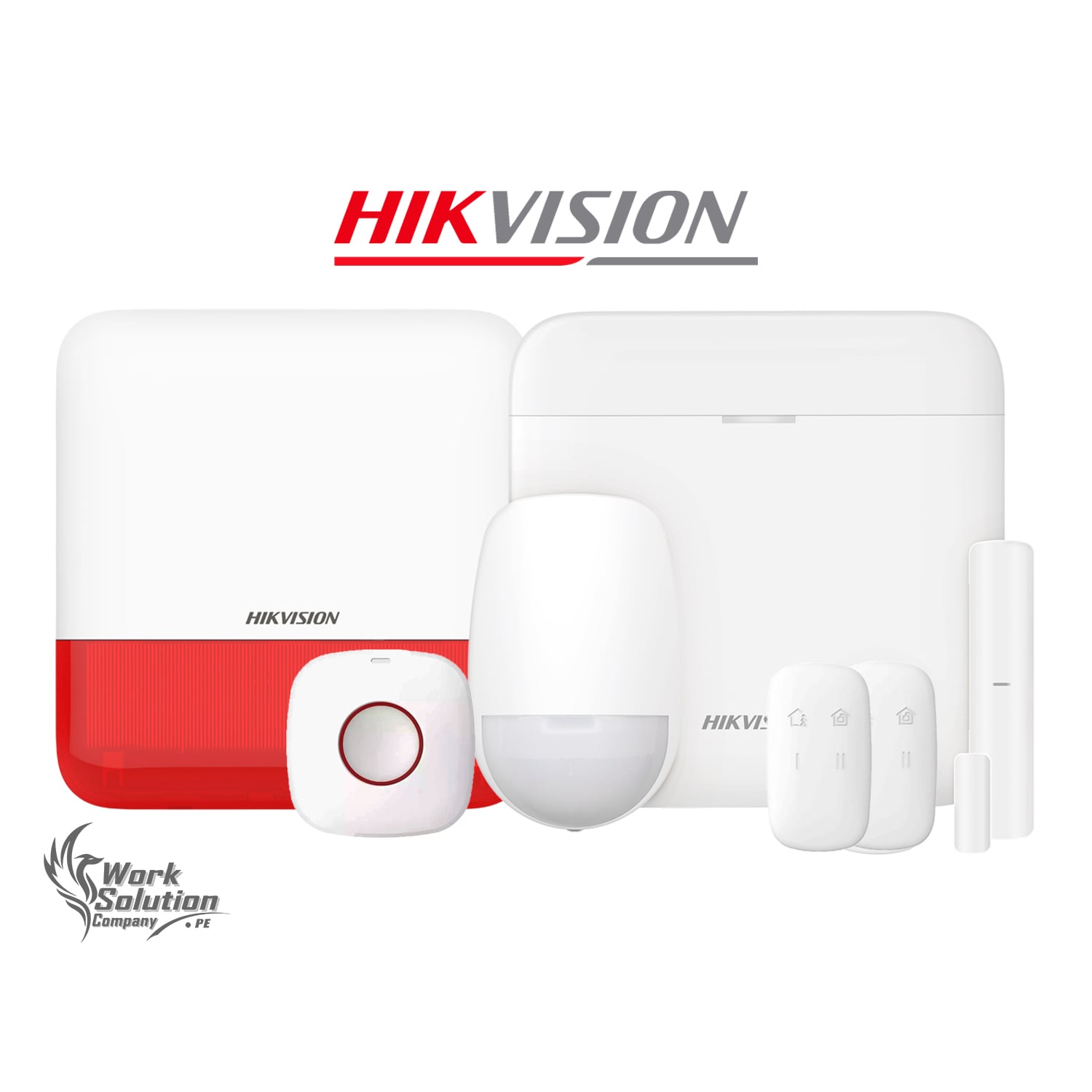 KIT ALARMA HIKVISION AX PRO DS-PWA48-KIT-WB PANEL SENSOR PIR MAGNÉTICO CONTROL SIRENA BOTÓN - 1