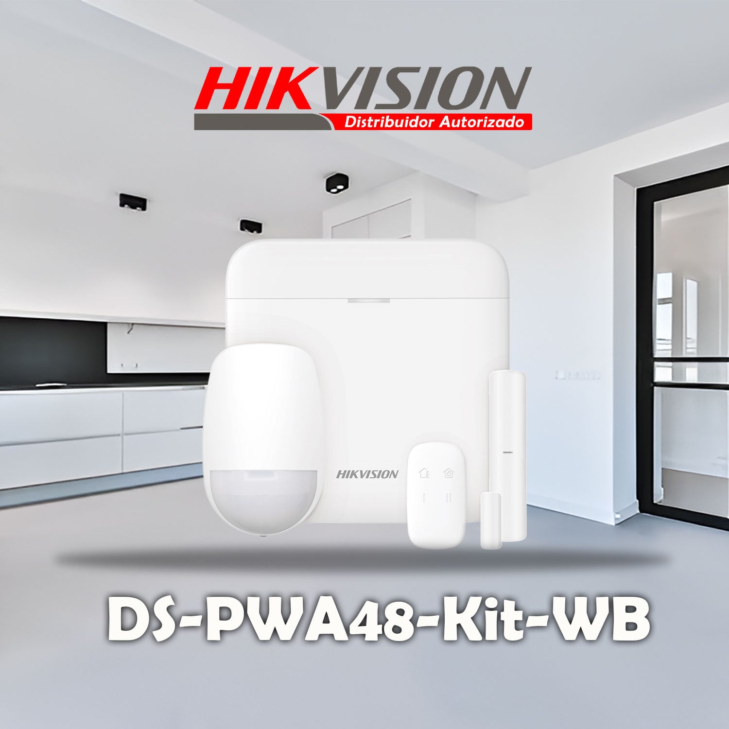 KIT ANTIRROBO HIKVISION AX PRO DS-PWA48-KIT-WB PANEL SENSOR PIR MAGNÉTICO CONTROL - 2