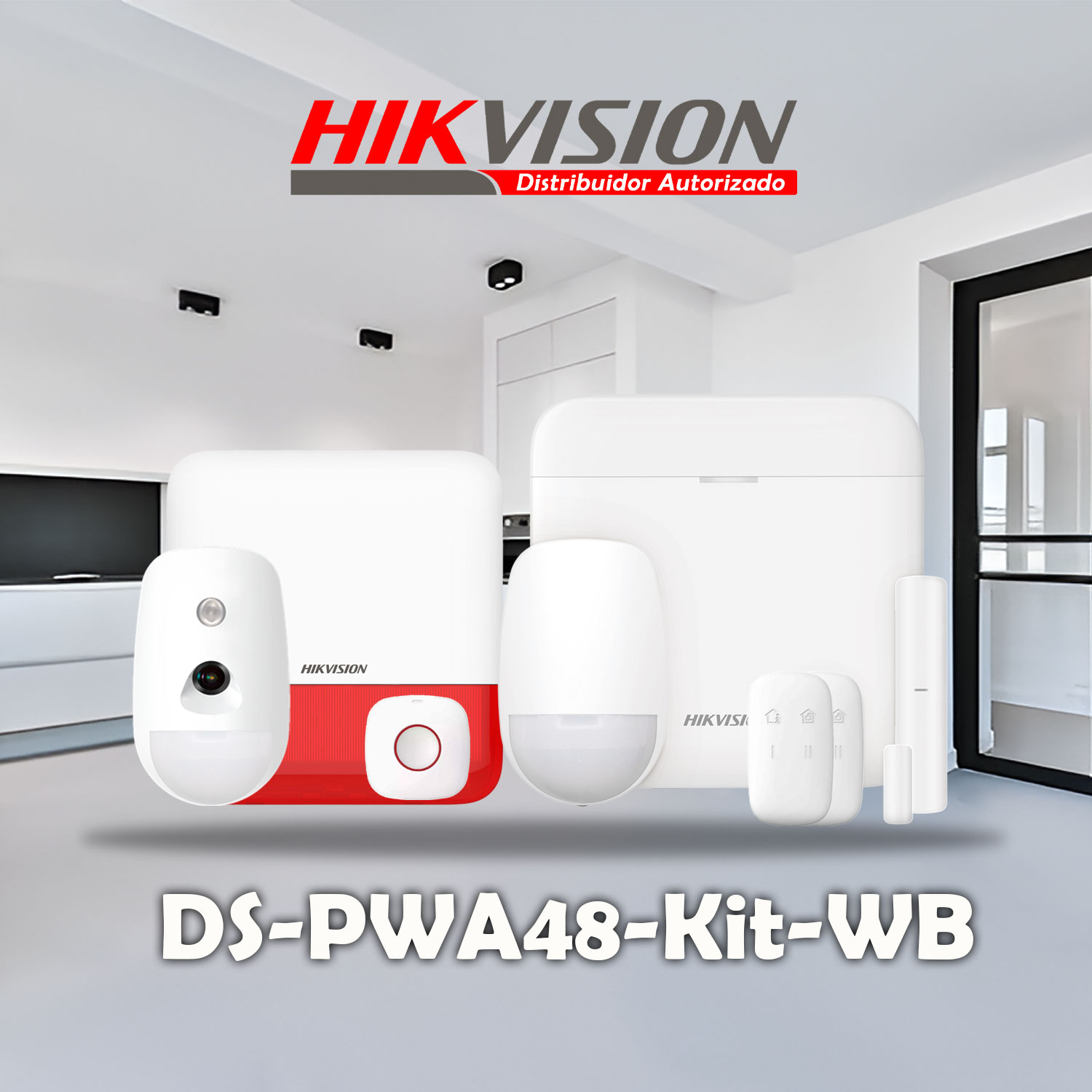 KIT ALARMA HIKVISION AX PRO DS-PWA48-KIT-WB PANEL SENSOR PIR CÁMARA MAGNÉTICO CONTROL SIRENA BOTÓN - 2
