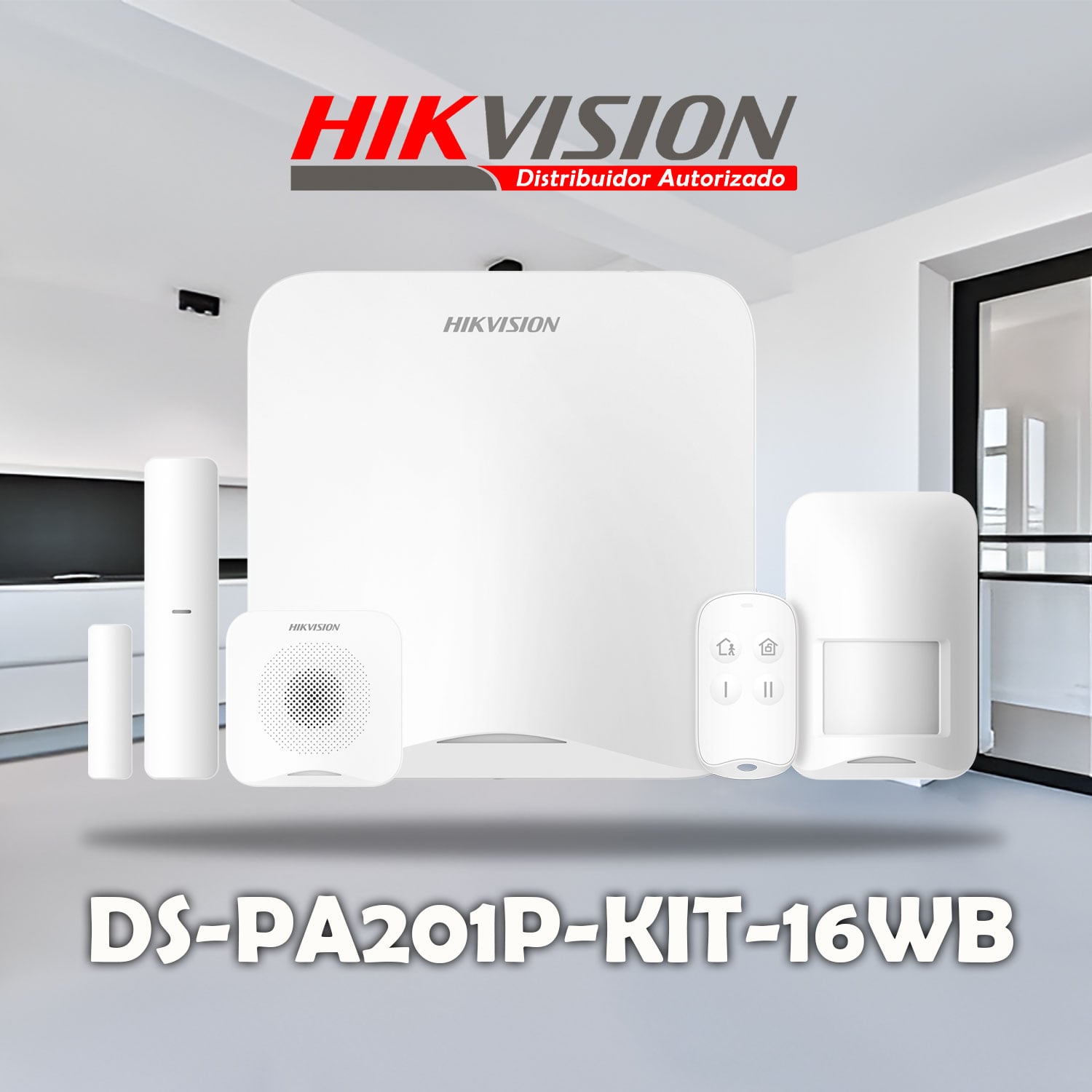 KIT ALARMA HIKVISION AX HOME DS-PA201P-KIT-16WB 16 ZONAS PANEL SENSOR PIR MAGNÉTICO CONTROL SIRENA - 2