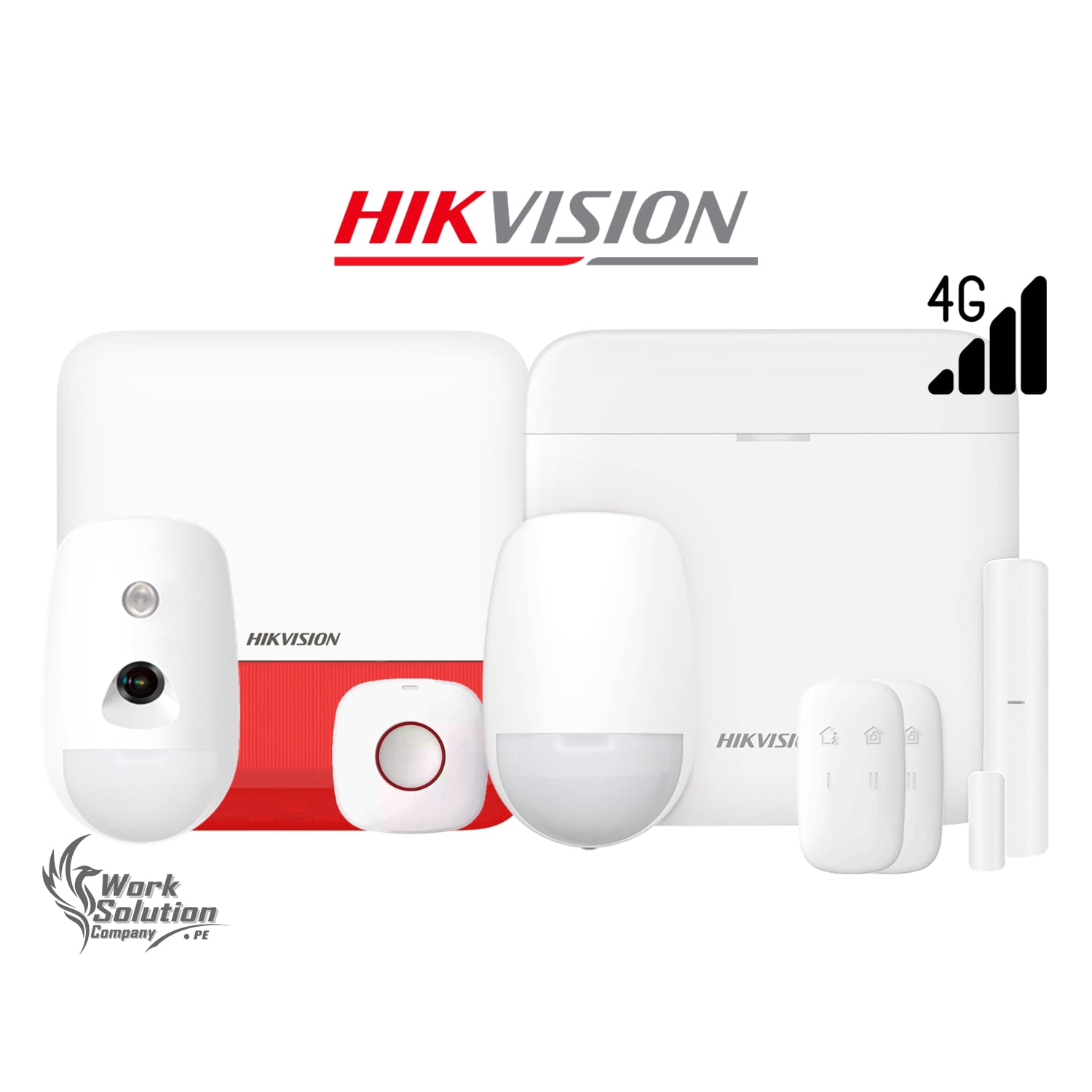 KIT ALARMA HIKVISION AX PRO DS-PWA48-KIT-WB(LA) 4G PANEL PIR CÁMARA SENSORES CONTROL SIRENA BOTÓN - 1