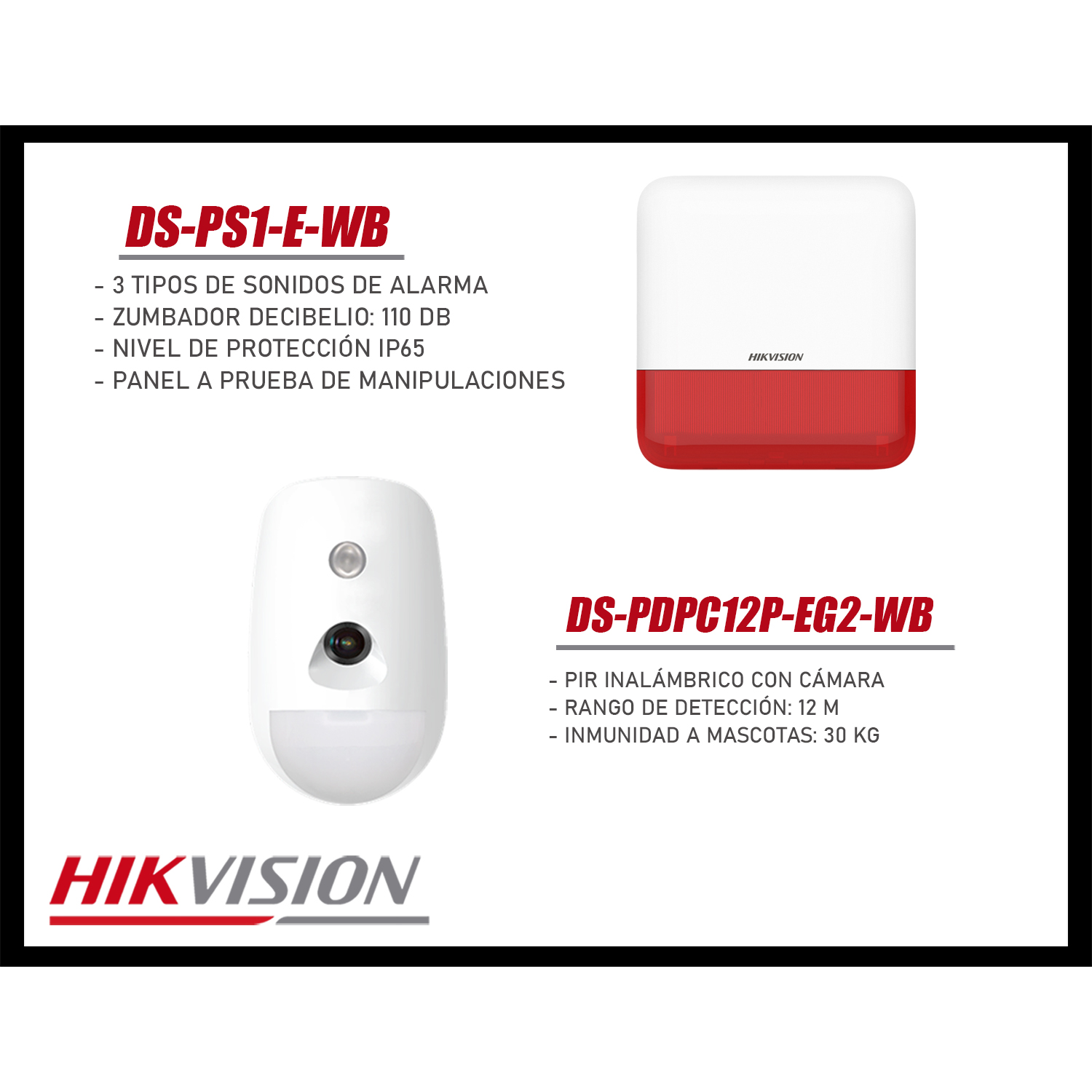 KIT ALARMA HIKVISION AX PRO DS-PWA48-KIT-WB(LA) 4G PANEL PIR CÁMARA SENSORES CONTROL SIRENA BOTÓN - 5