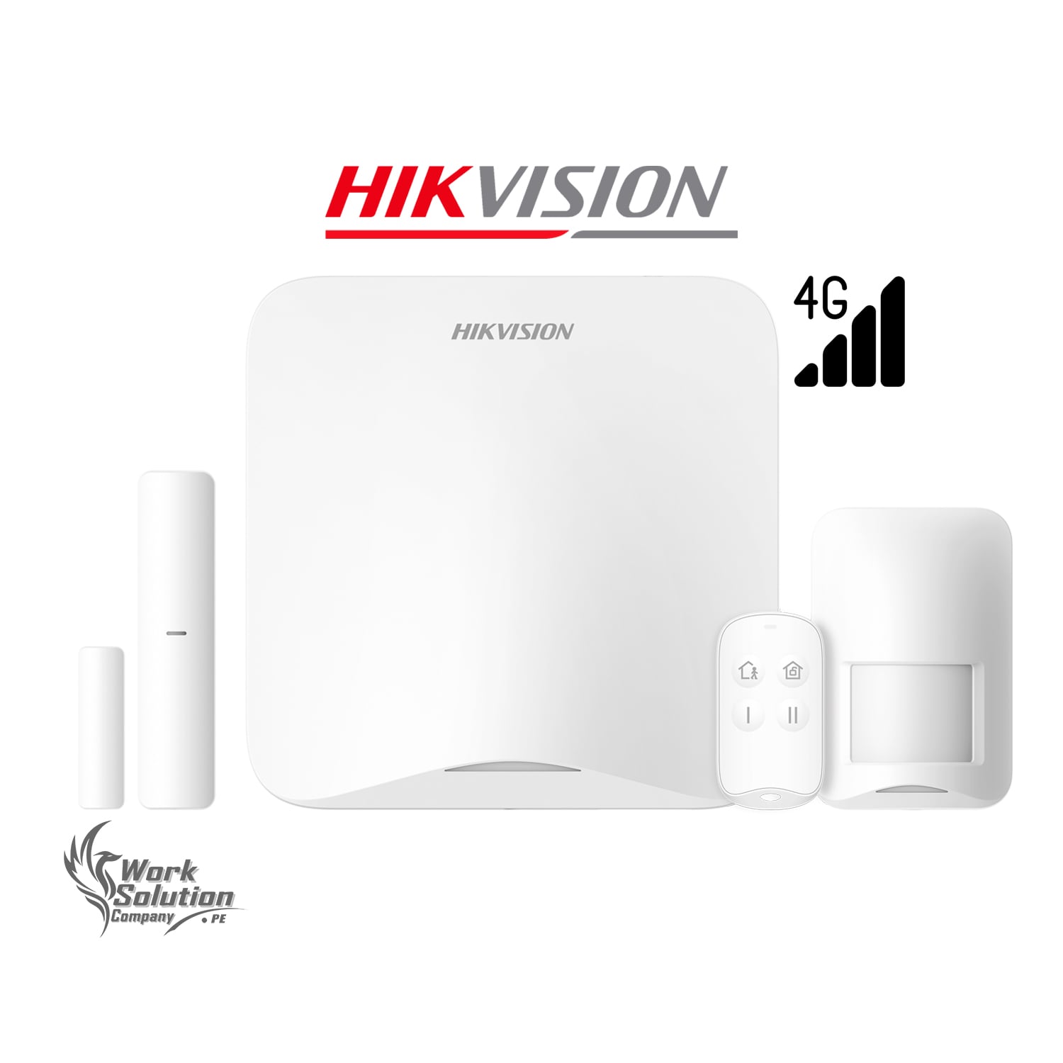 KIT ANTIRROBO HIKVISION AX HOME DS-PA201PS-KIT-16WB / A-LA 4G 16 ZONAS PANEL PIR CONTACTO CONTROL - 1