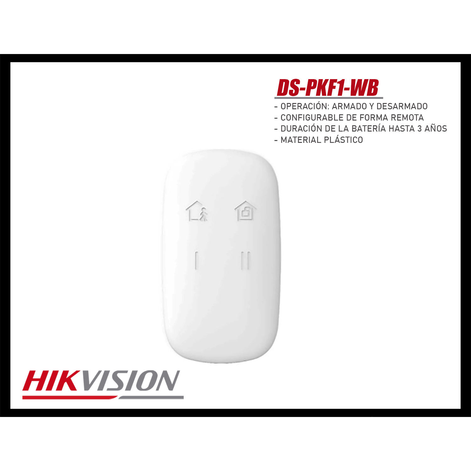 CONTROL INALÁMBRICO HIKVISION DS-PKF1-WB BOTÓN BLOQUEO Y DESBLOQUEO - 3