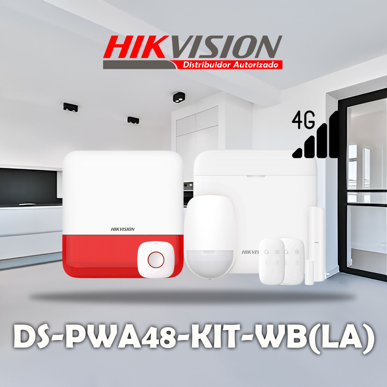 KIT ALARMA HIKVISION AX PRO DS-PWA48-KIT-WB(LA) 4G 48 ZONAS PANEL SENSORES CONTROL SIRENA BOTÓN - 2