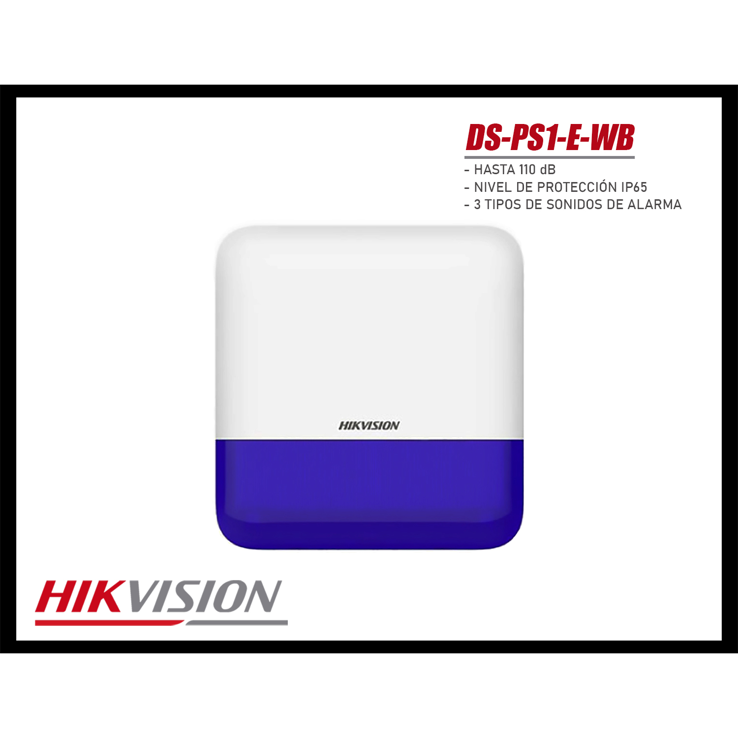 SIRENA HIKVISION DS-PS1-E-WB EXTERNA ALARMA DE INCENDIO, PÁNICO E INTRUSIÓN - 3