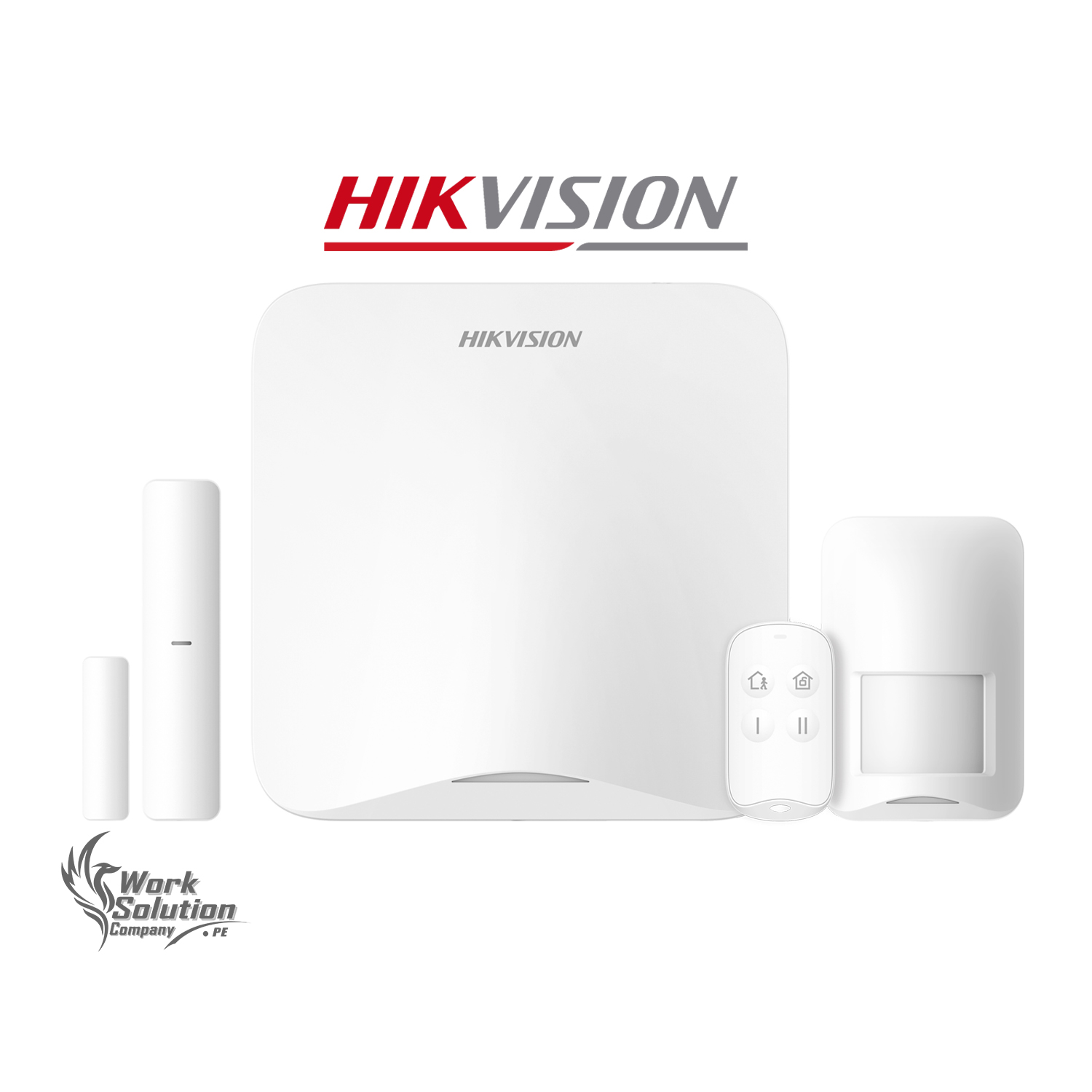 KIT ANTIRROBO HIKVISION AX HOME DS-PA201P-KIT-16WB 16 ZONAS PANEL SENSOR PIR MAGNÉTICO CONTROL - 1