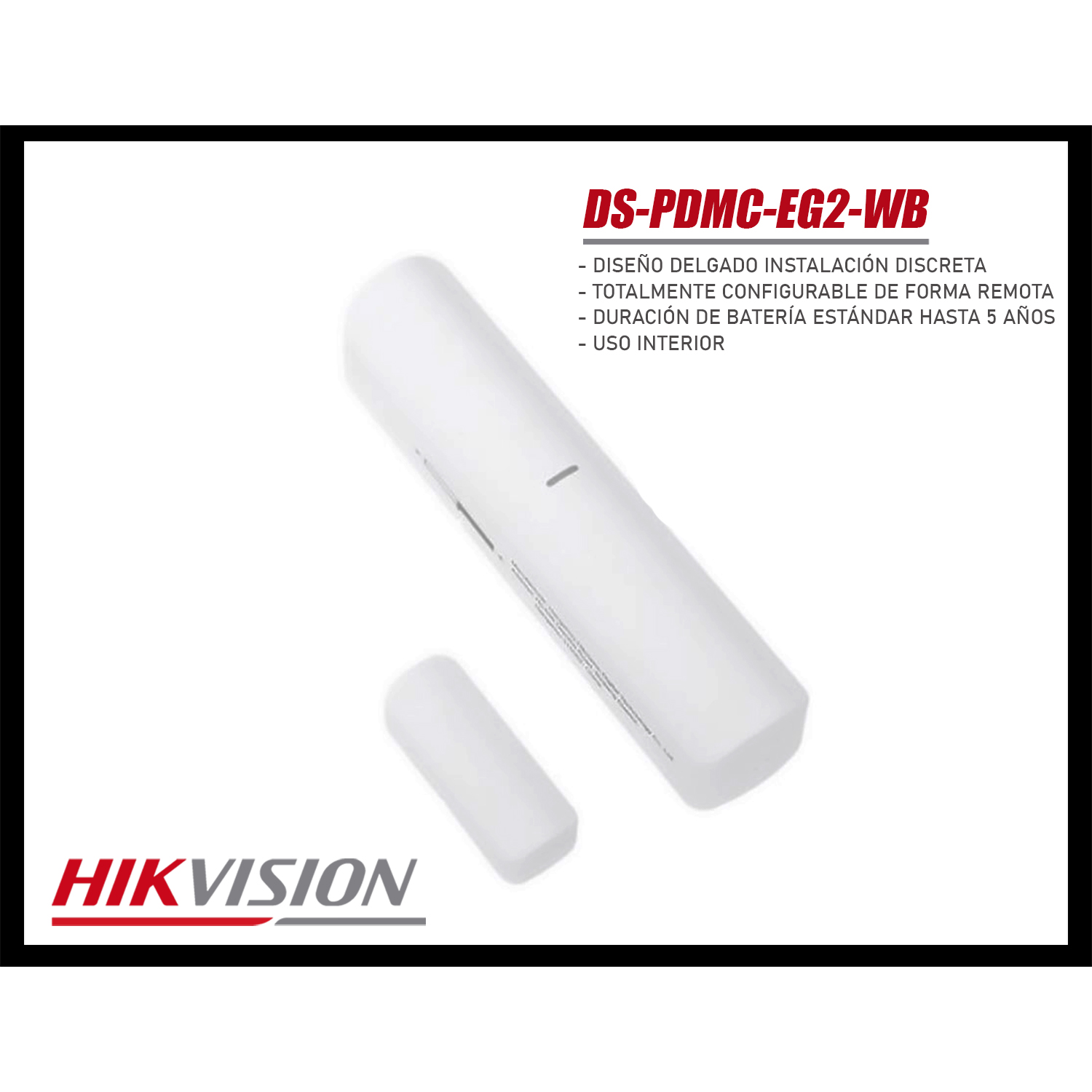 CONTACTO MAGNÉTICO HIKVISION DS-PDMC-EG2-WB INALÁMBRICO LED AZUL PUERTA VENTANA - 3