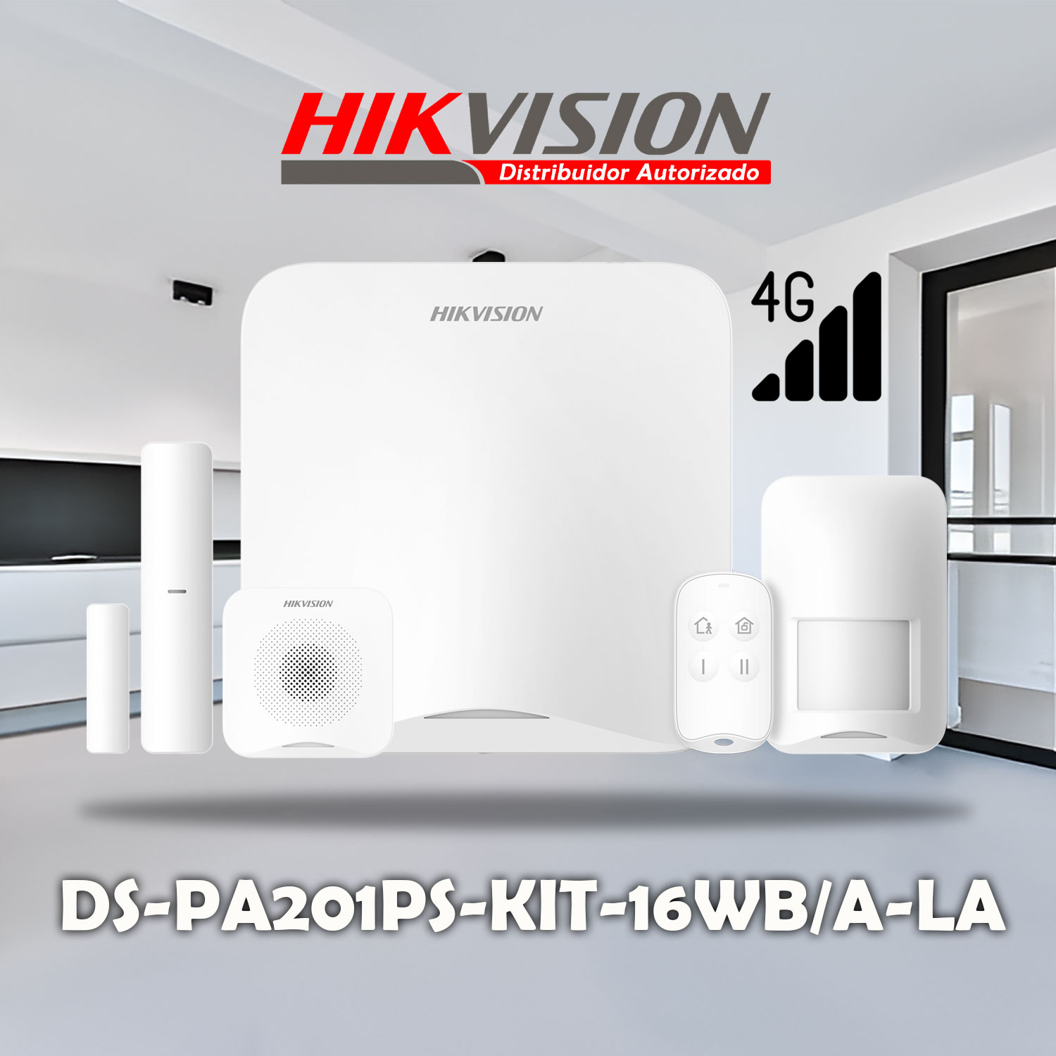 KIT ALARMA HIKVISION AX HOME DS-PA201PS-KIT-16WB / A-LA 4G 16 ZONAS PANEL PIR MAGNÉTICO CONTROL SIRENA - 2