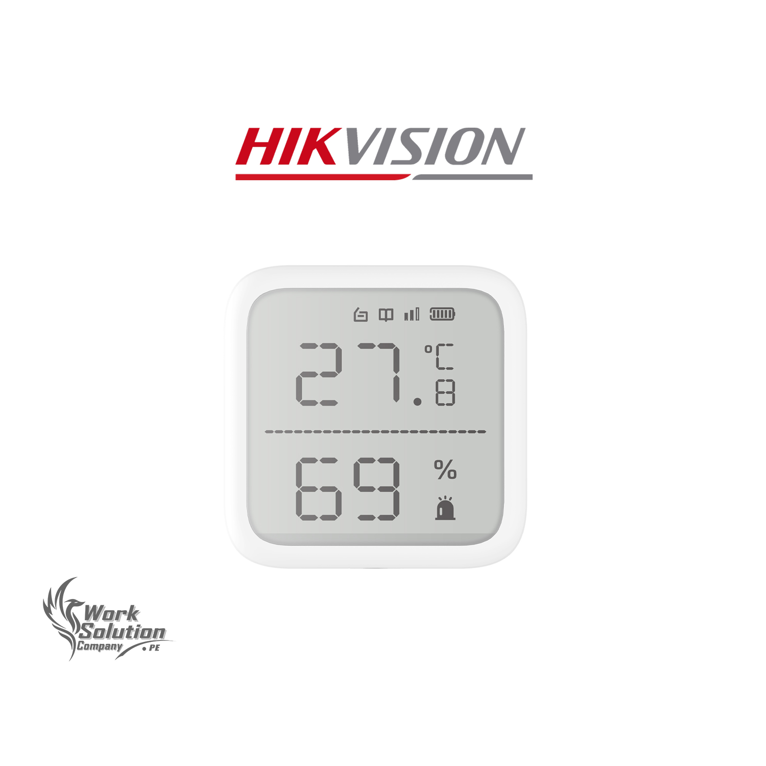DETECTOR DE TEMPERATURA HUMEDAD HIKVISION DS-PDTPH-E-WB INALÁMBRICO - 1